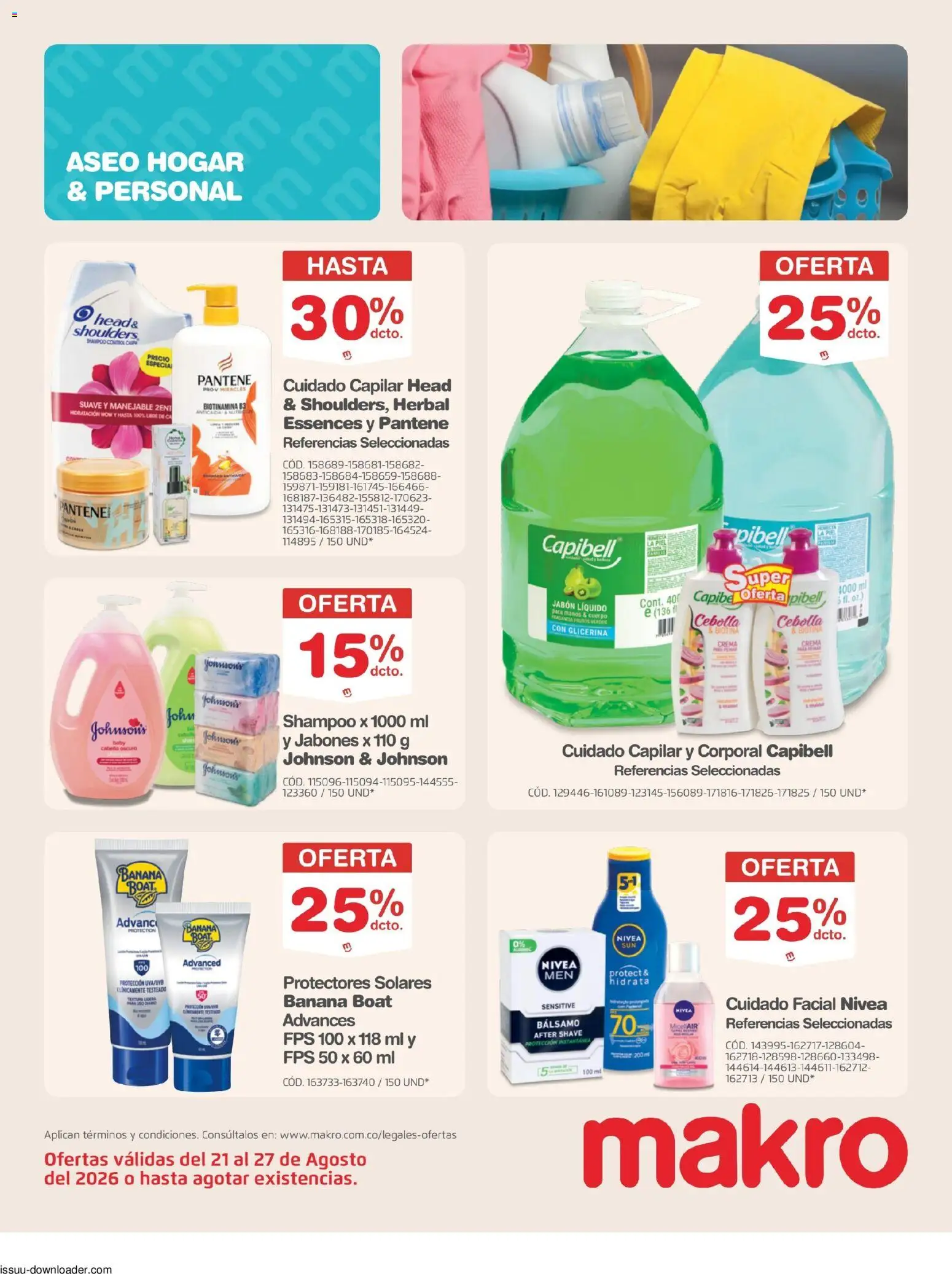 Makro revista - valida desde el 21/08/2026 | Página: 20 | Productos: Crema, Shampoo, Jabón, Protectores