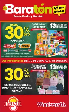 Vista previa de Del Sol y Woolworth catálogo Bueno, Bonito y Baratón, nuevo folleto de la tienda, válido en México a partir del 30/07/2026