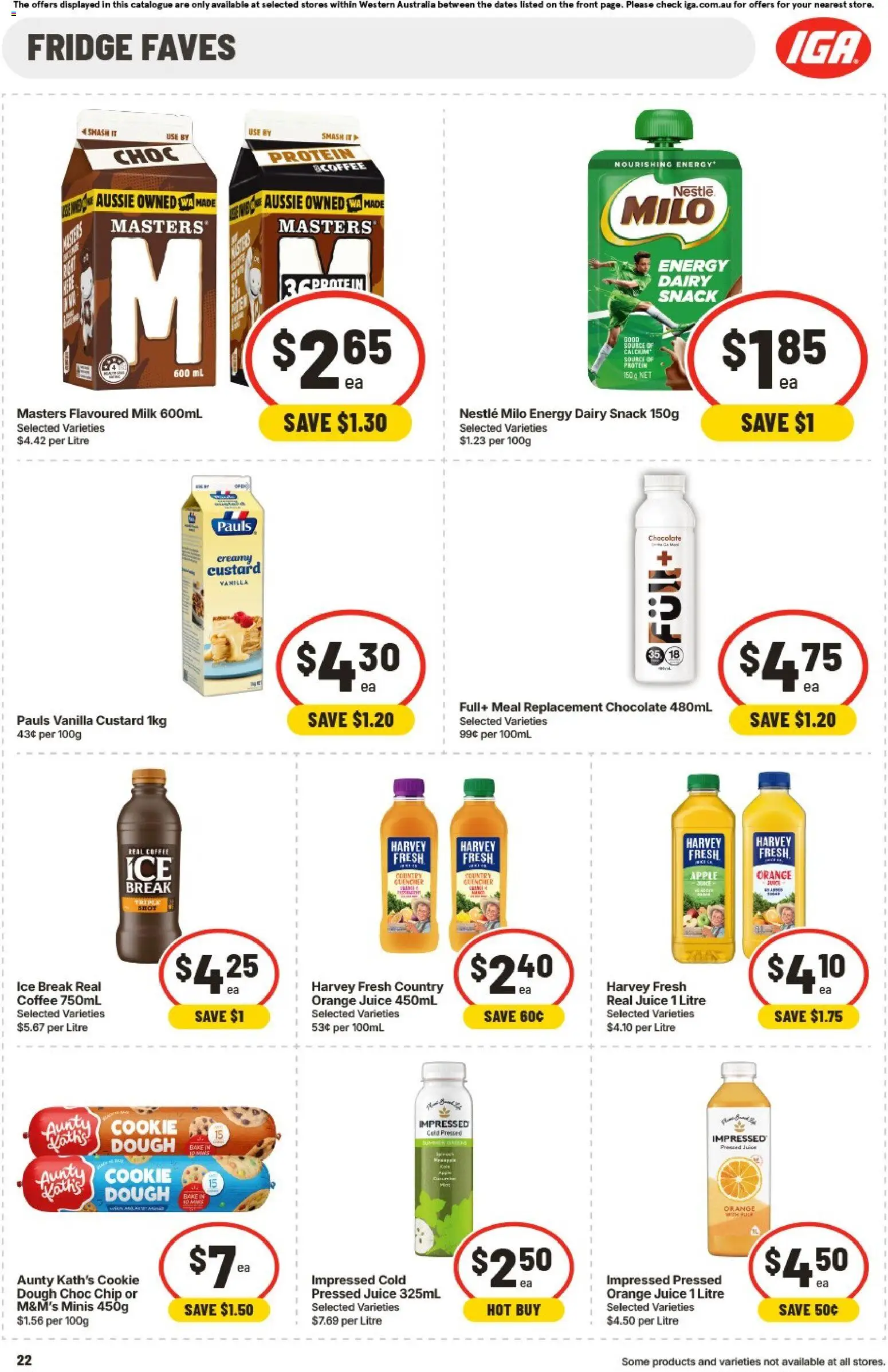 IGA catalogue - valid from 01/07/2026 | Page: 22 | Products: Milk, Coffee, Chocolate, Juice