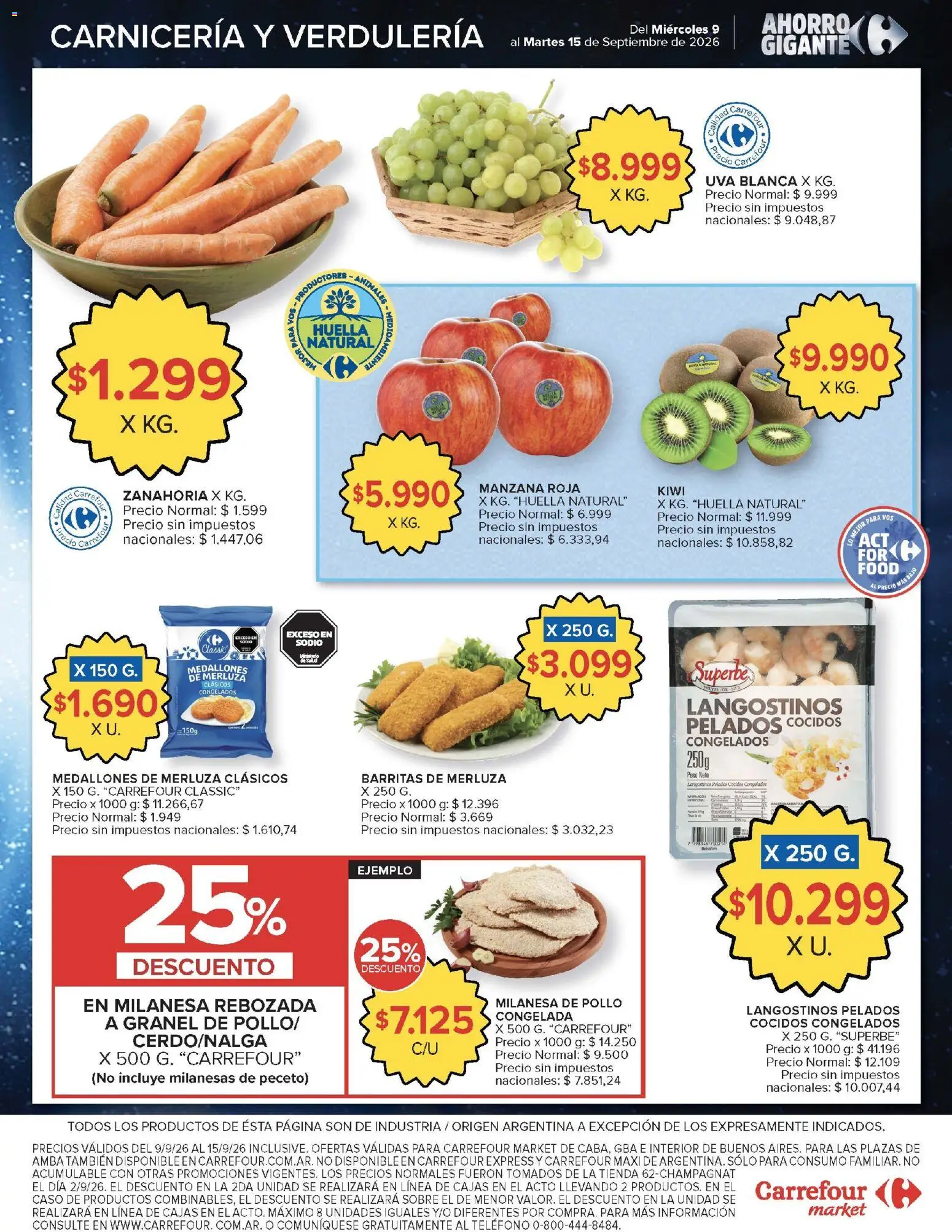 Carrefour - Ofertas │ válido desde el 09/09/2026 | Página: 39 | Productos: Teléfono, Peso, Milanesa, Uva