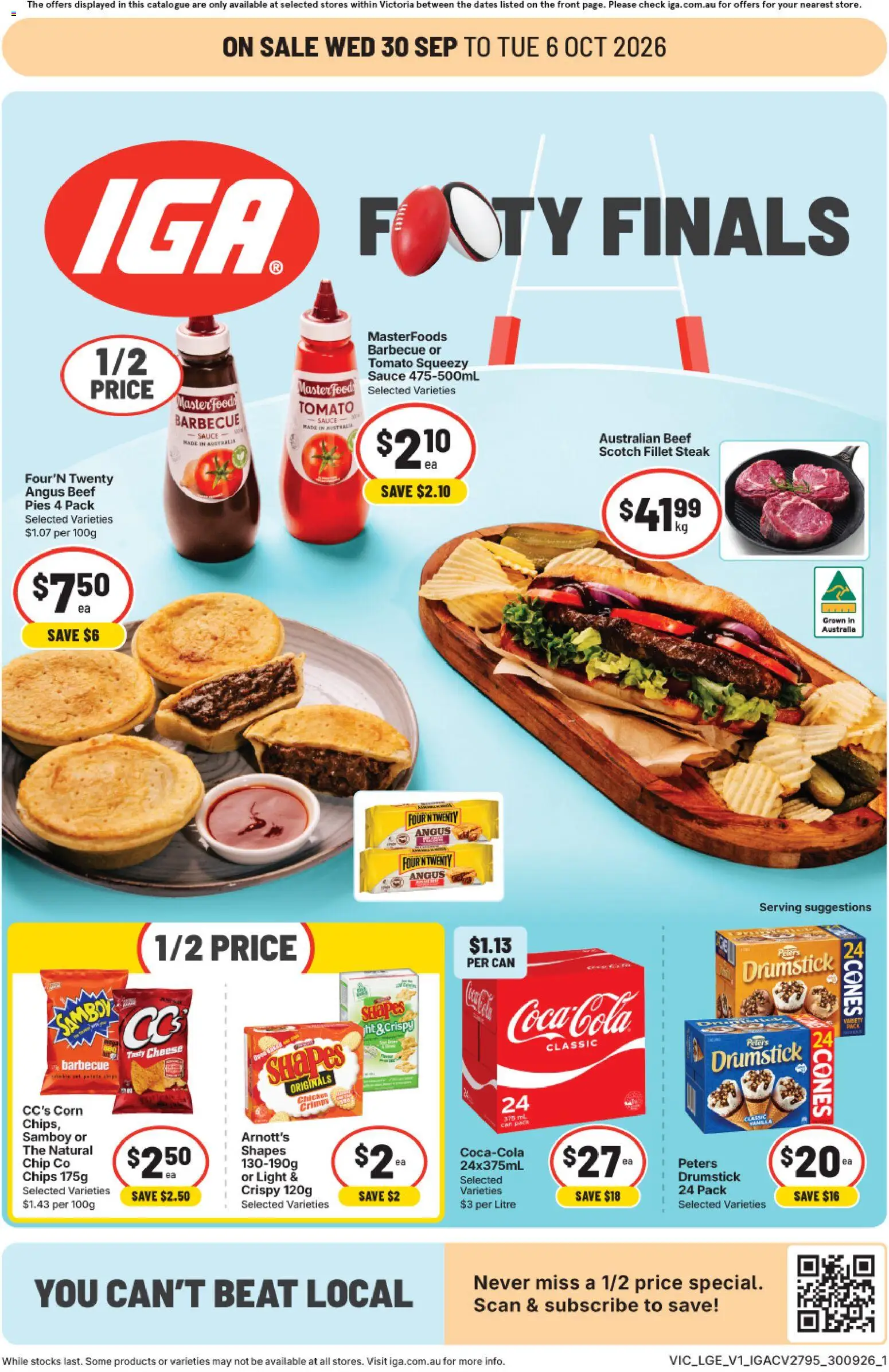 IGA catalogue - valid from 30/09/2026 | Page: 1 | Products: Food, Corn, Cheese, Scotch