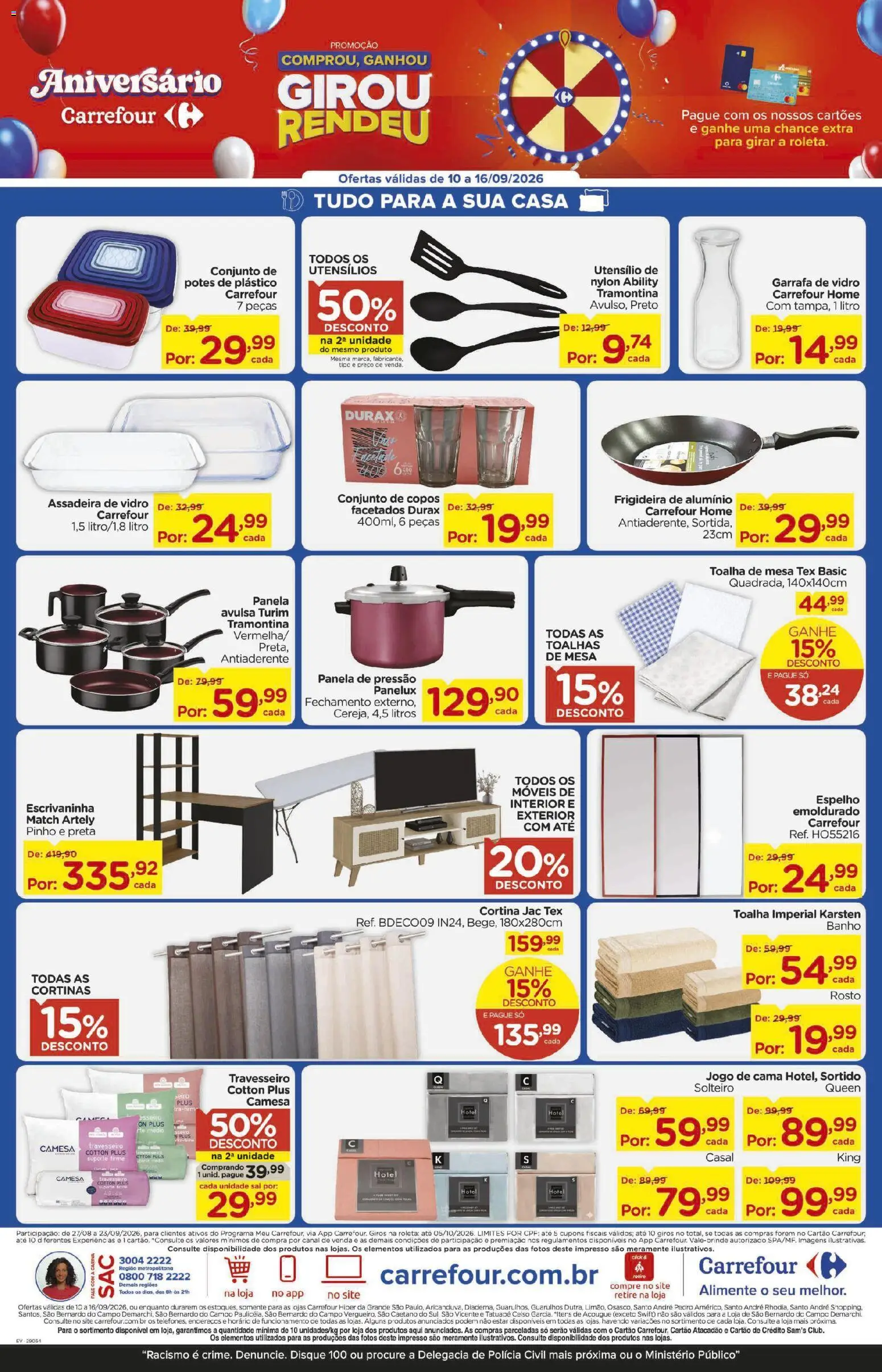 Carrefour Folheto - válido de 10/09/2026 | Página: 8 | Produtos: Panela, Espelho, Potes, Copos