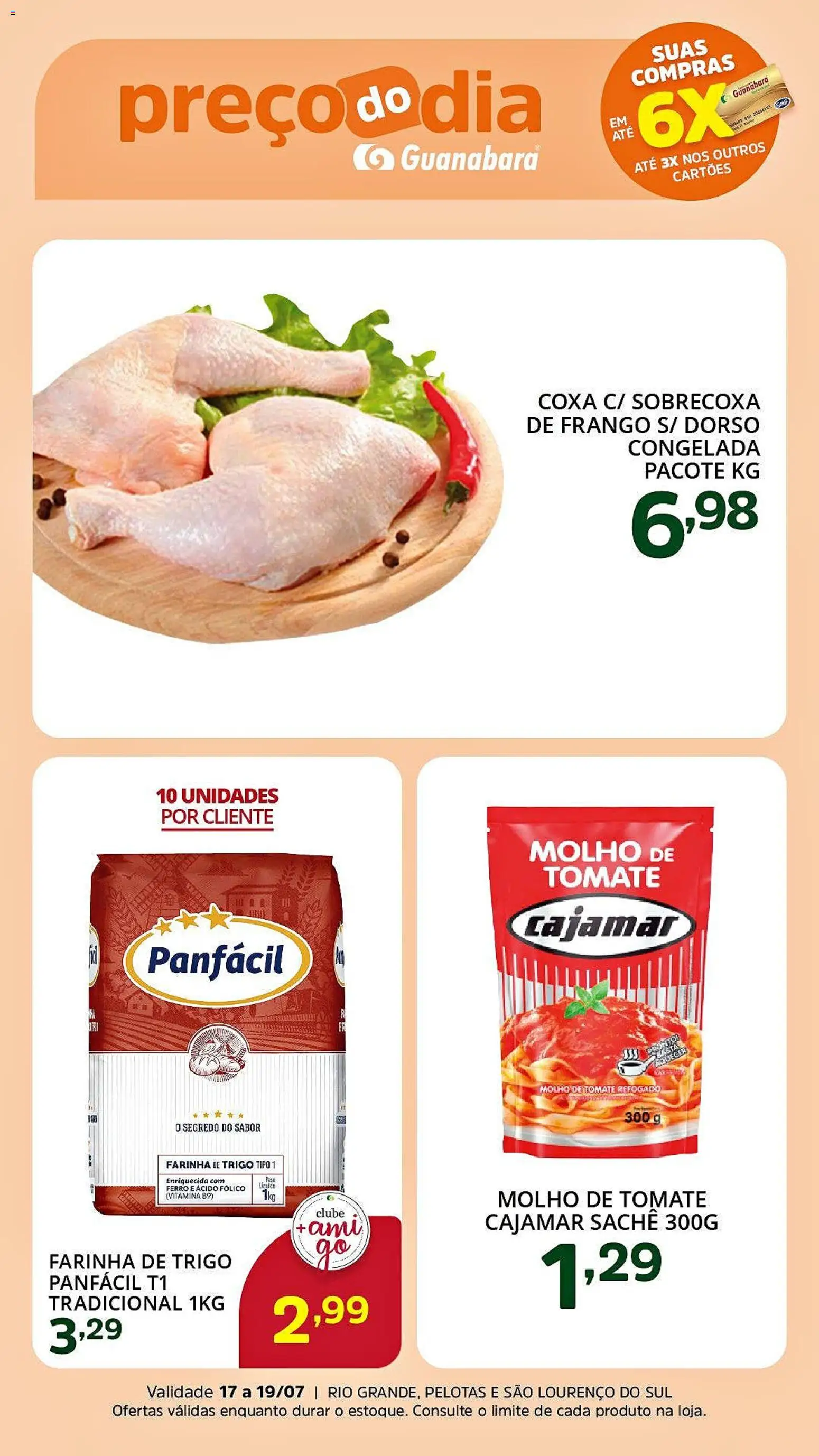 Supermercado Guanabara Folheto - válido de 17/07/2026 | Página: 4 | Produtos: Ferro, Molho de tomate, Farinha de trigo, Frango