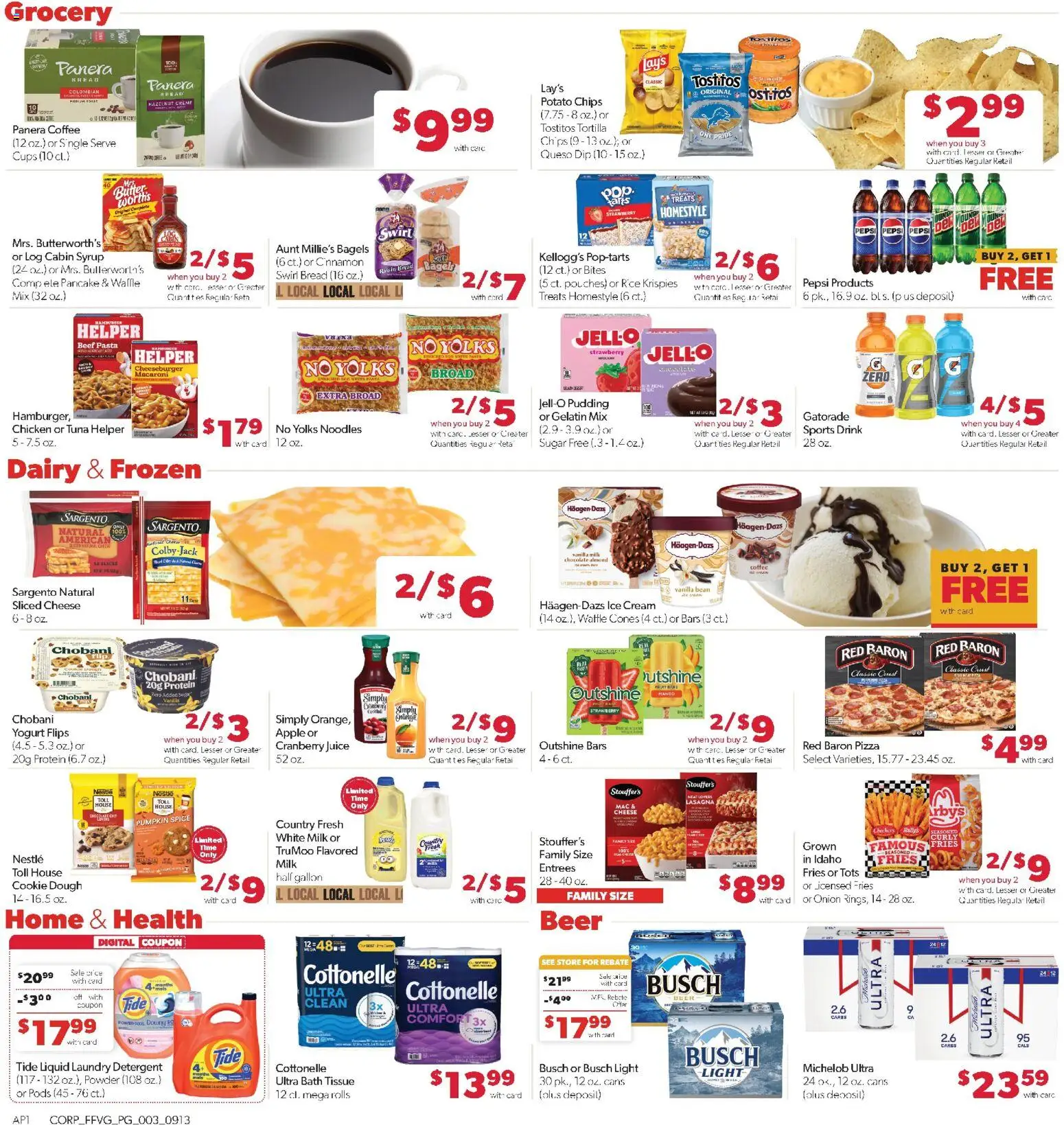 Family Fare Weekly Ad - MI - valid from 09/13/2026 | Page: 3 | Products: Cheese, Detergent, Cream, Ice cream