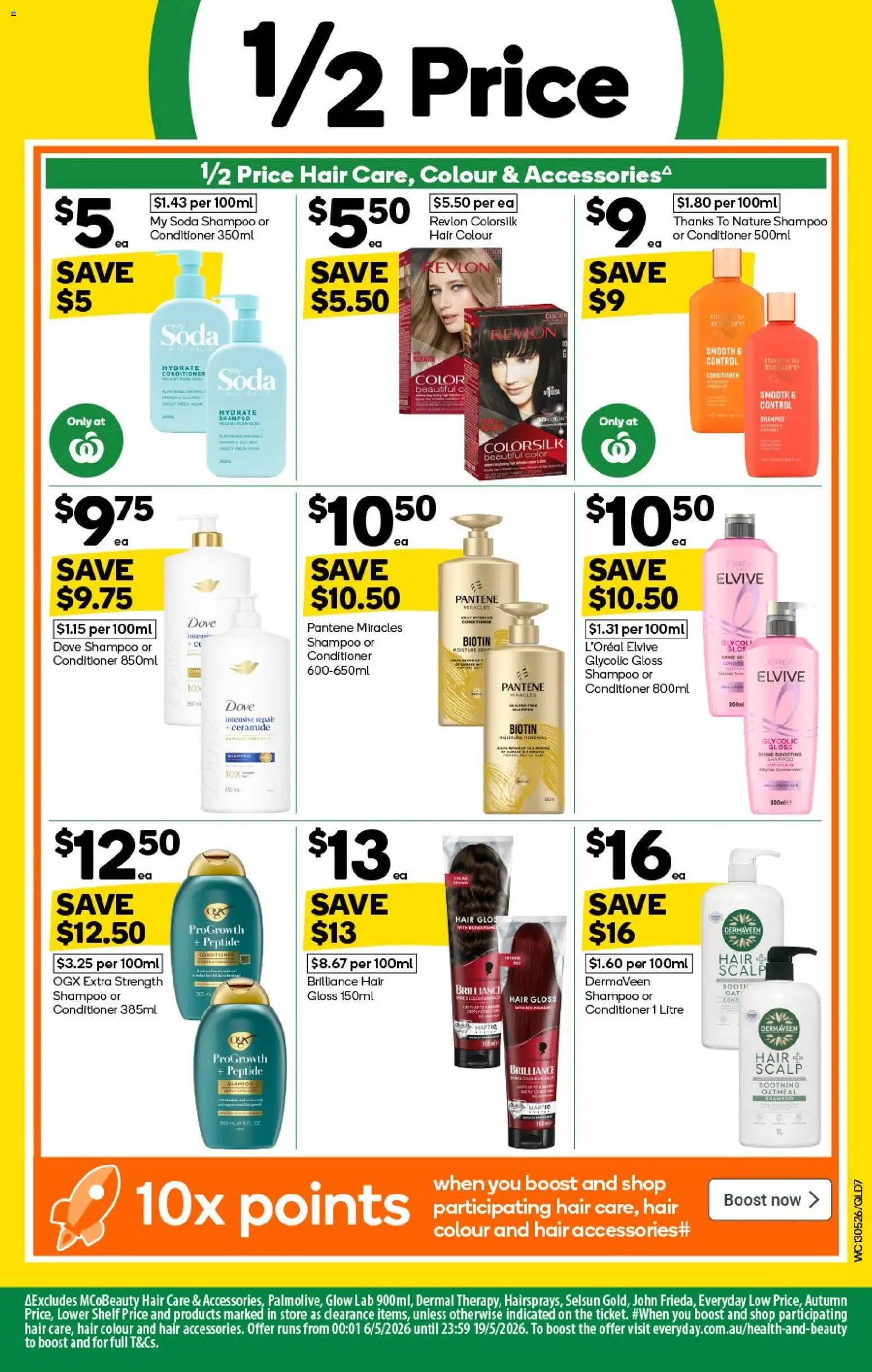 Woolworths catalogue - valid from 13.05.2026 | Page: 7 | Products: Shelf, Shampoo, Conditioner, Hair colour