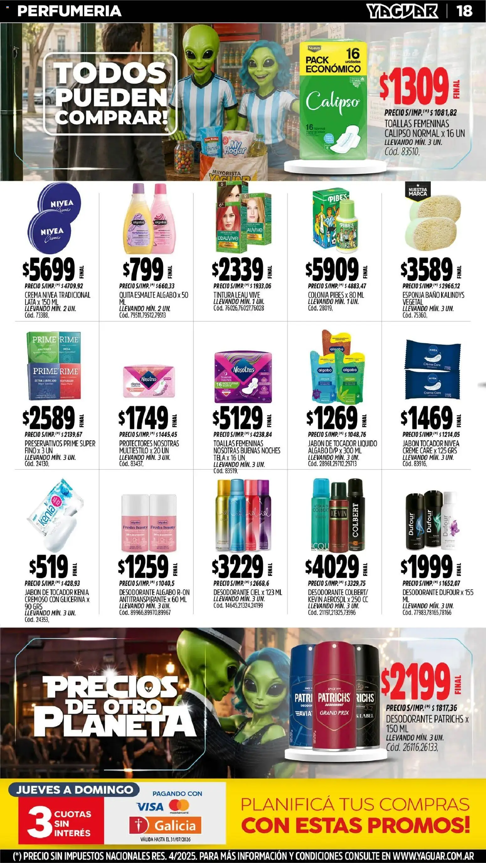 Yaguar catálogo │ válido desde el 06/07/2026 | Página: 19 | Productos: Baño, Desodorante, Antitranspirante, Esponja
