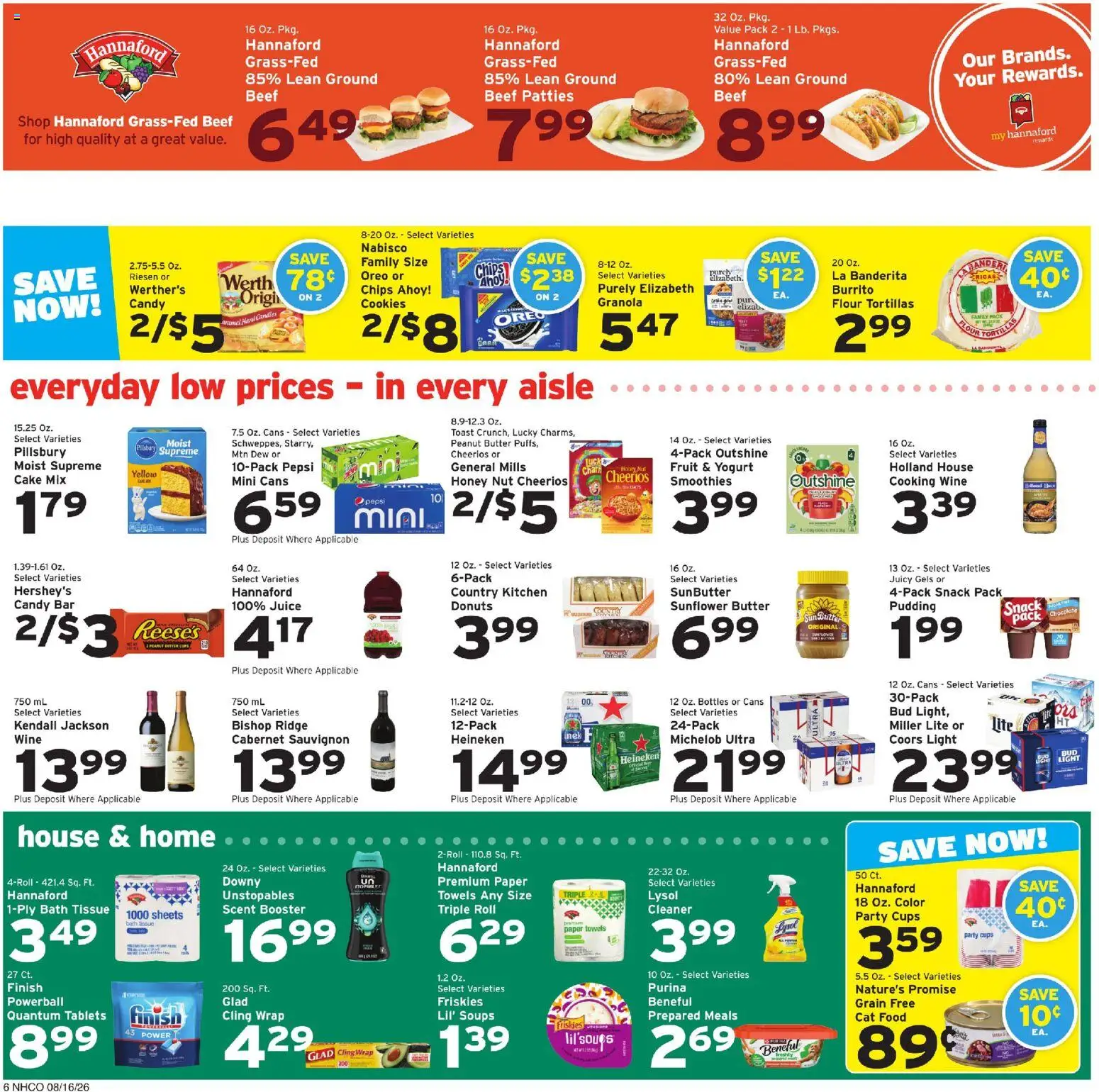 Hannaford Ad - valid from 08/16/2026 | Page: 6 | Products: Cookies, Fruit, Tortillas, Peanut butter