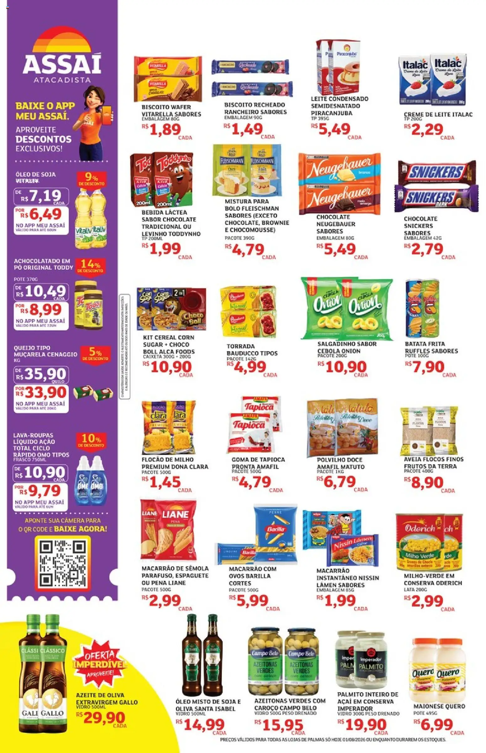 Assaí Atacadista Folheto - válido de 01/08/2026 | Página: 2 | Produtos: Tapioca, Aveia, Batata, Biscoito recheado