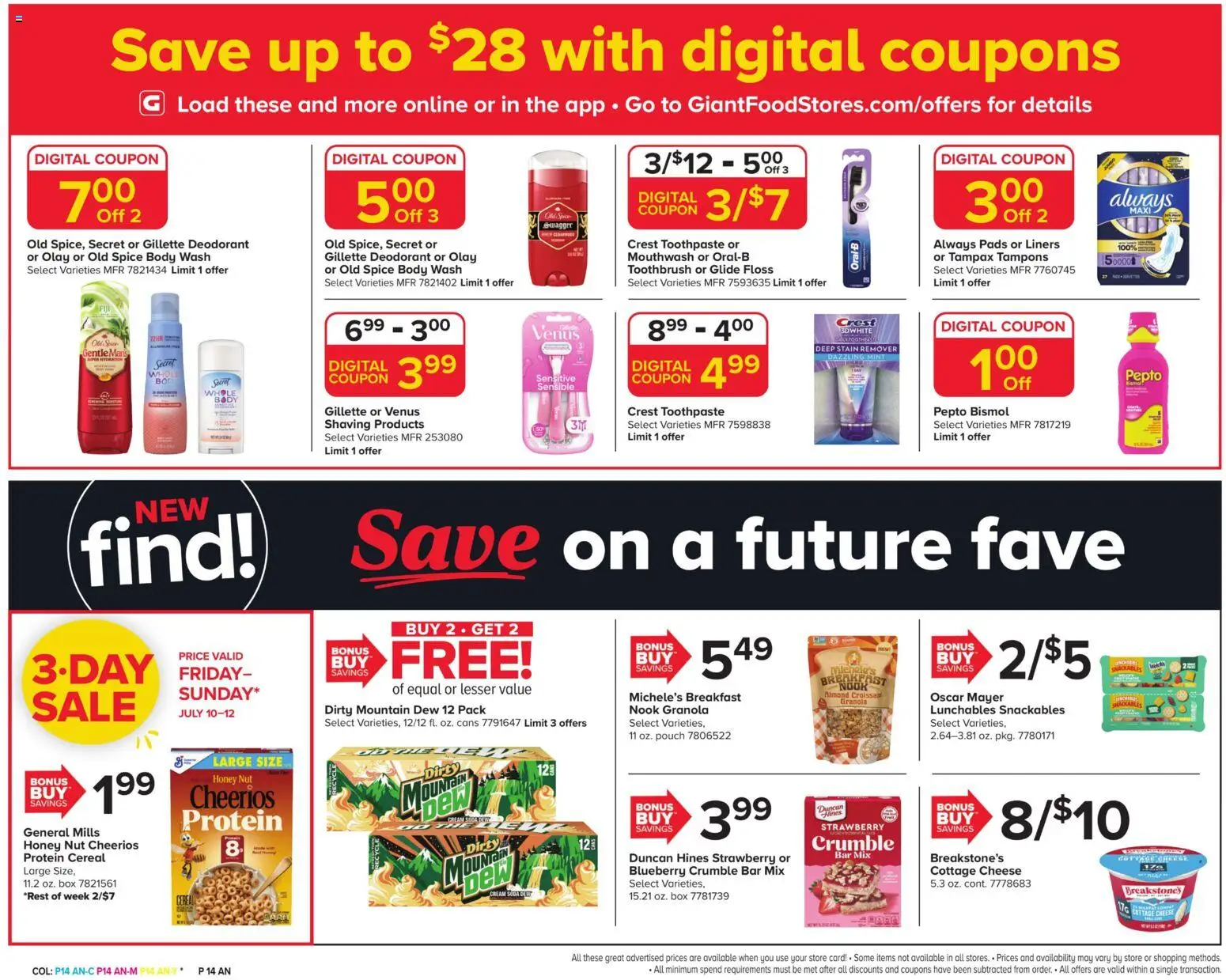Giant Weekly Ad - valid from 07/10/2026 | Page: 17 | Products: Deodorant, Toothpaste, Mouthwash, Stain remover