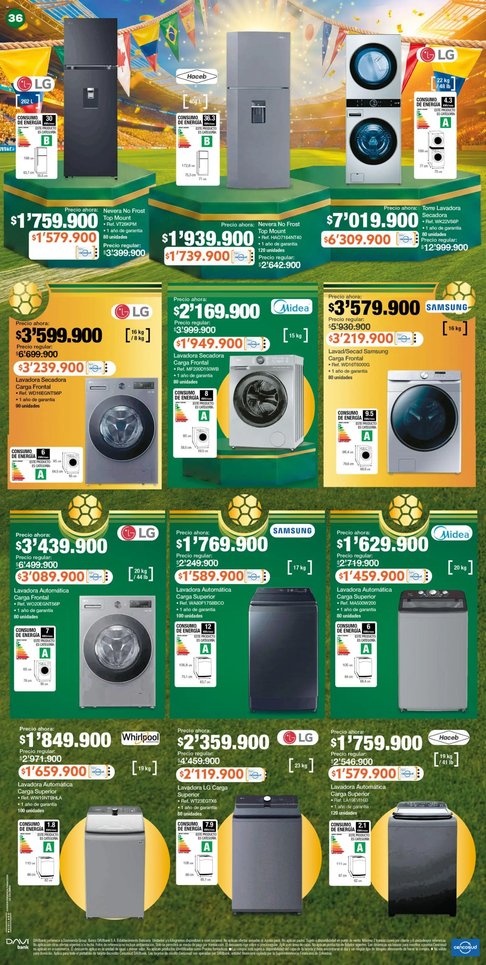 Jumbo revista - valida desde el 25/06/2026 | Página: 36 | Productos: Lavadora, Sobre, Top, Nevera