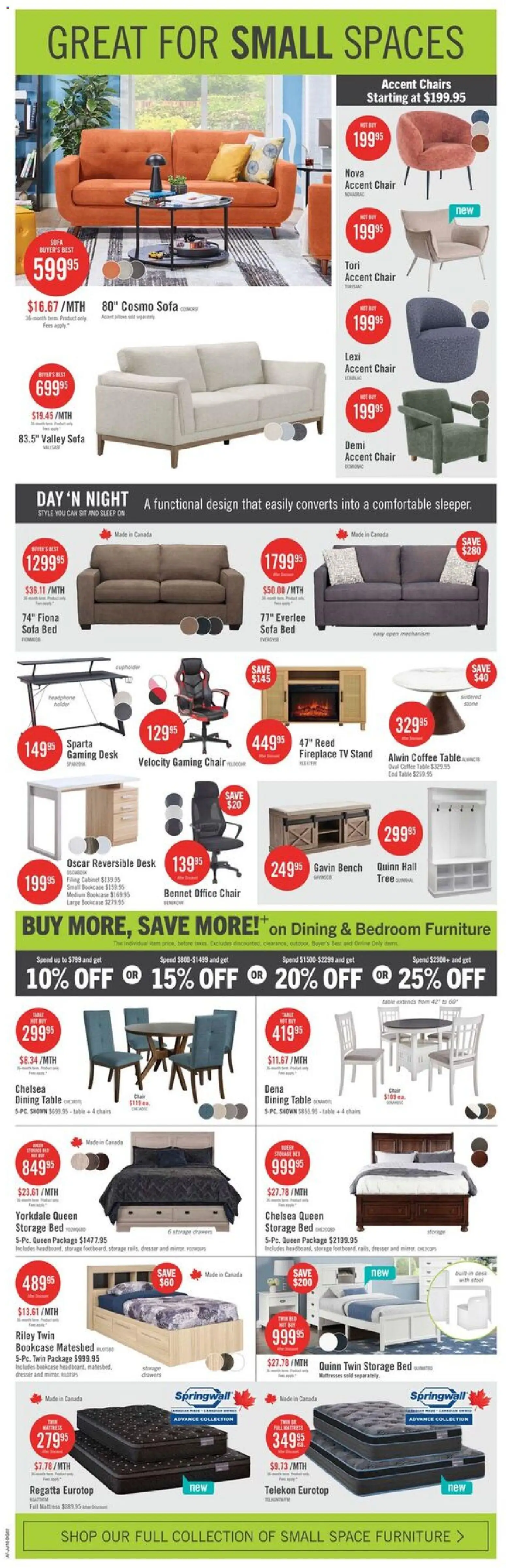 The Brick flyer valid from Jul 9, 2026 | Page: 10 | Products: Tv, Bed, Sofa, Coffee