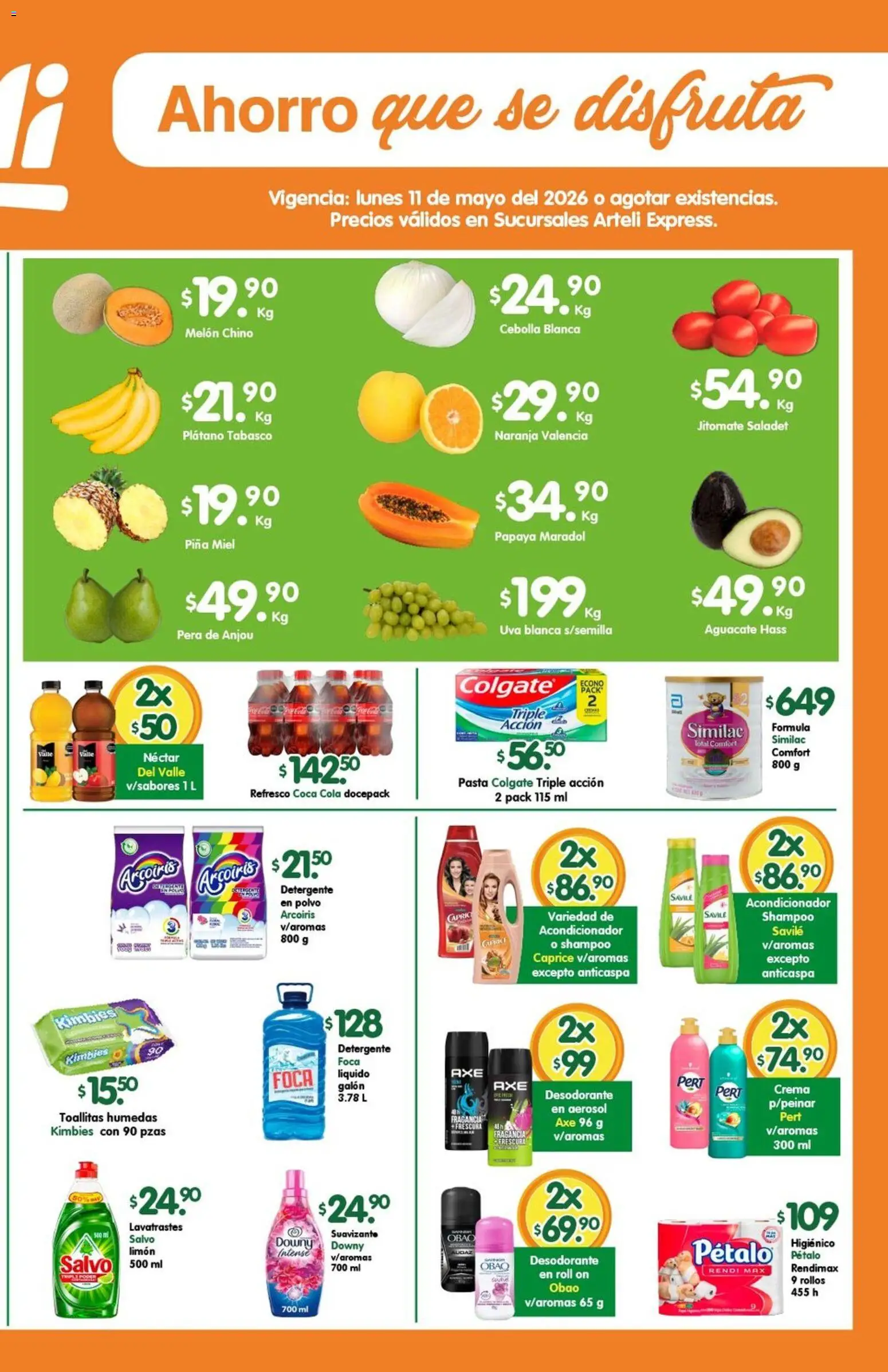 Nuevas ofertas de Arteli válidas en toda la República Mexicana desde el 11.05.2026. ¡Encuentra las mejores ofertas en Arteli folleto Express! | Página: 2 | Productos: Detergente, Uva, Fragancia, Acondicionador