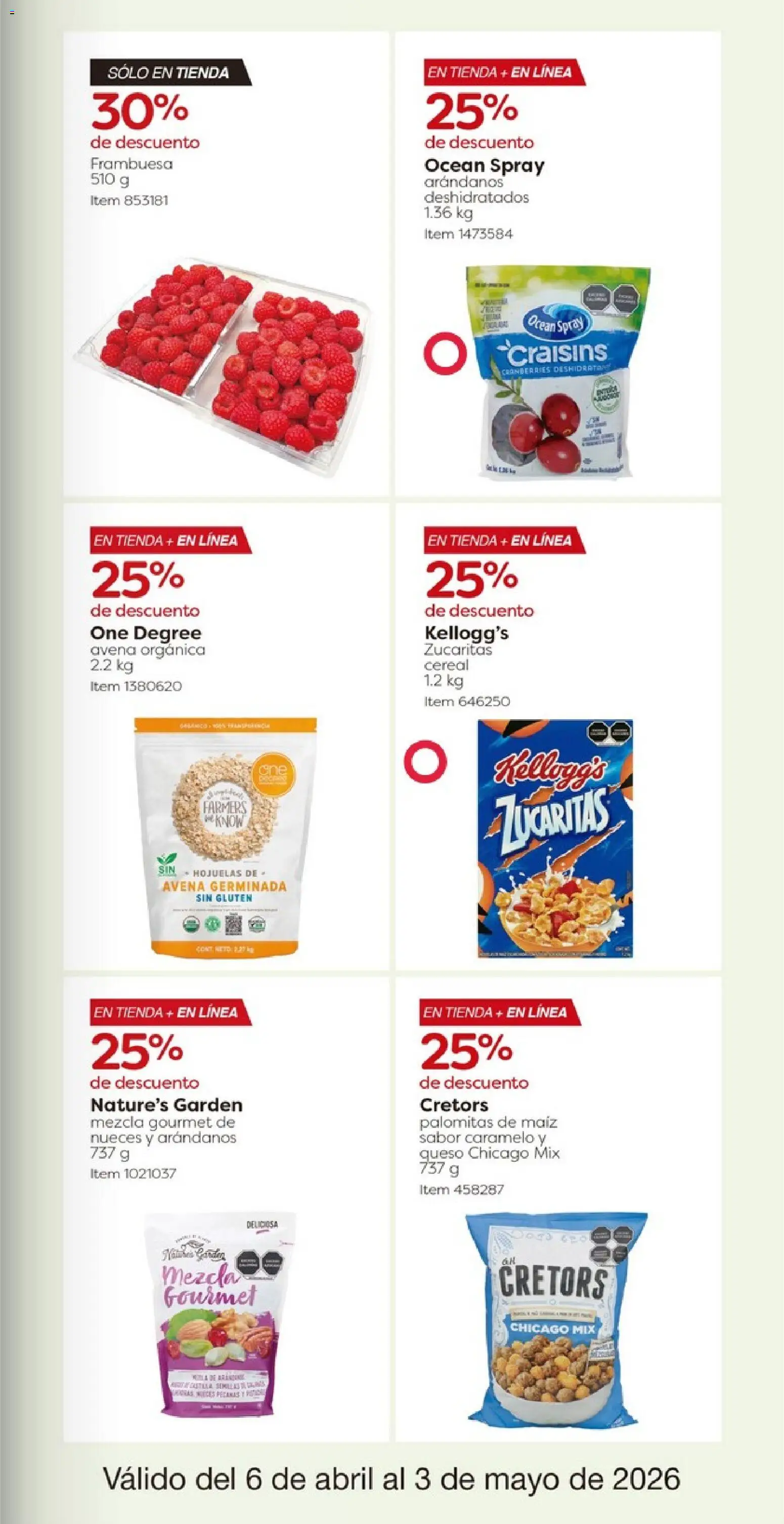 Nuevas ofertas de Costco válidas en toda la República Mexicana desde el 06.04.2026. ¡Encuentra las mejores ofertas en Costco catálogo! | Página: 27 | Productos: Maíz, Queso, Arándanos, Hojuelas