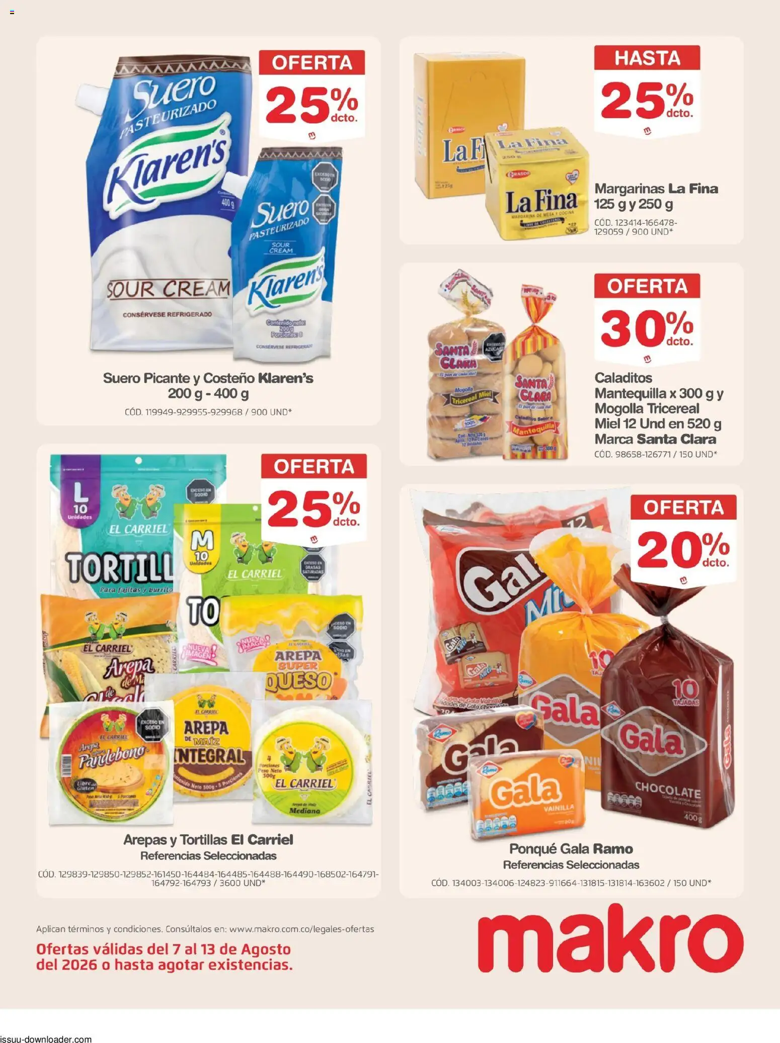 Makro revista - valida desde el 07/08/2026 | Página: 6 | Productos: Arepa, Maiz, Tortillas, Queso