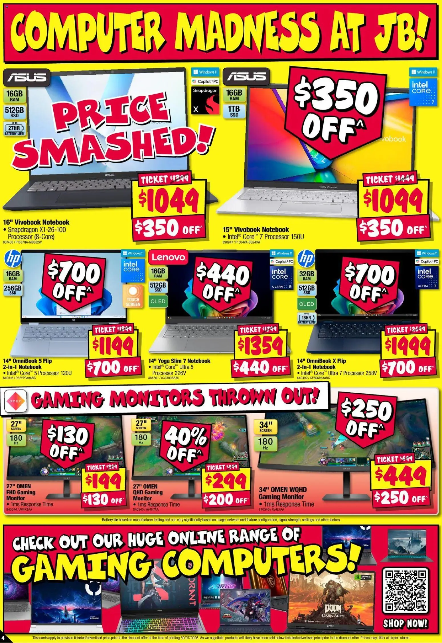 JB Hi-Fi catalogue - valid from 13/08/2026 | Page: 4 | Products: Notebook, Monitor, Computer, Screen