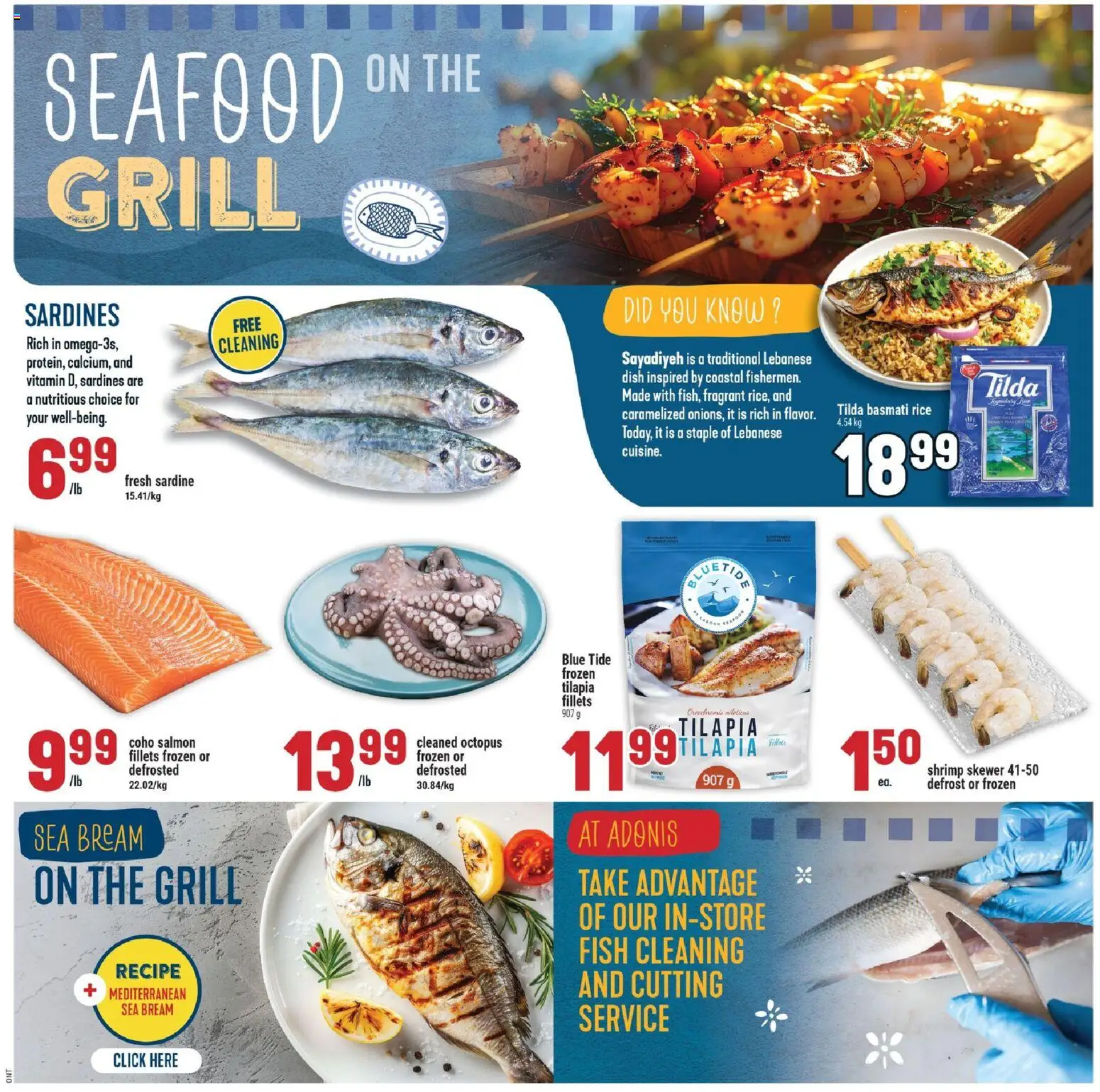 Adonis flyer valid from Aug 6, 2026 | Page: 3 | Products: Rice, Fish, Grill
