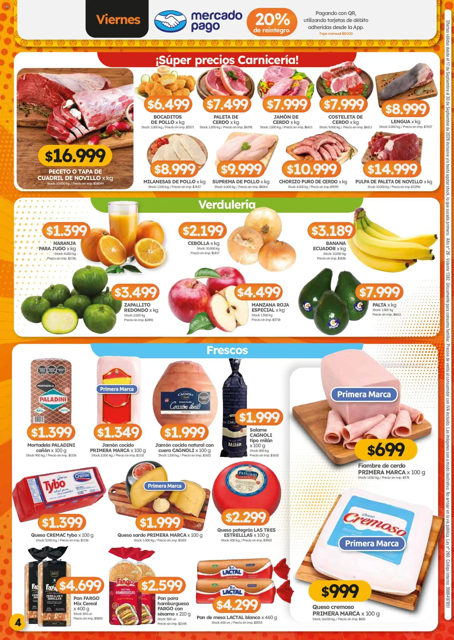 Cordiez Ofertas │ válido desde el 17/09/2026 | Página: 4 | Productos: Milanesas, Pollo, Sésamo, Jamón