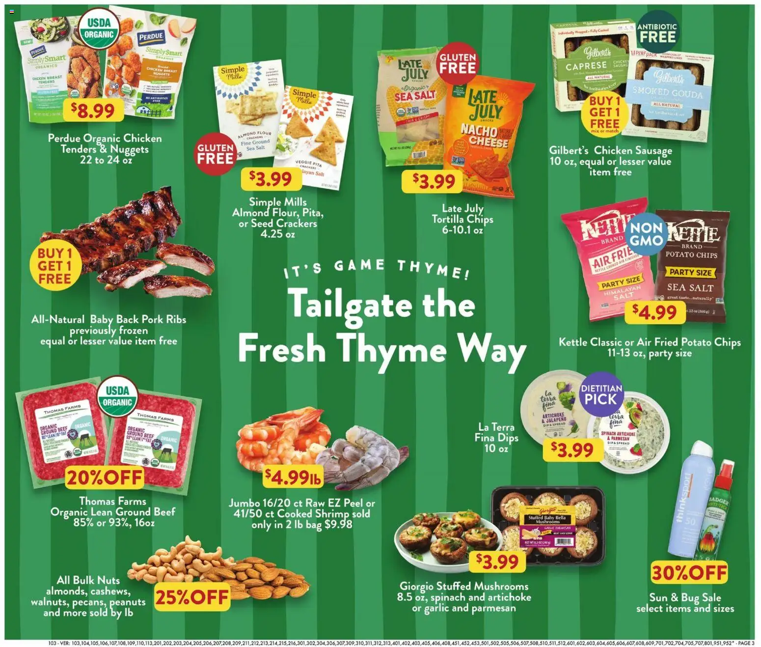 Fresh Thyme Weekly Ad - valid from 08/26/2026 | Page: 5 | Products: Shrimp, Chicken, Salt, Ground beef
