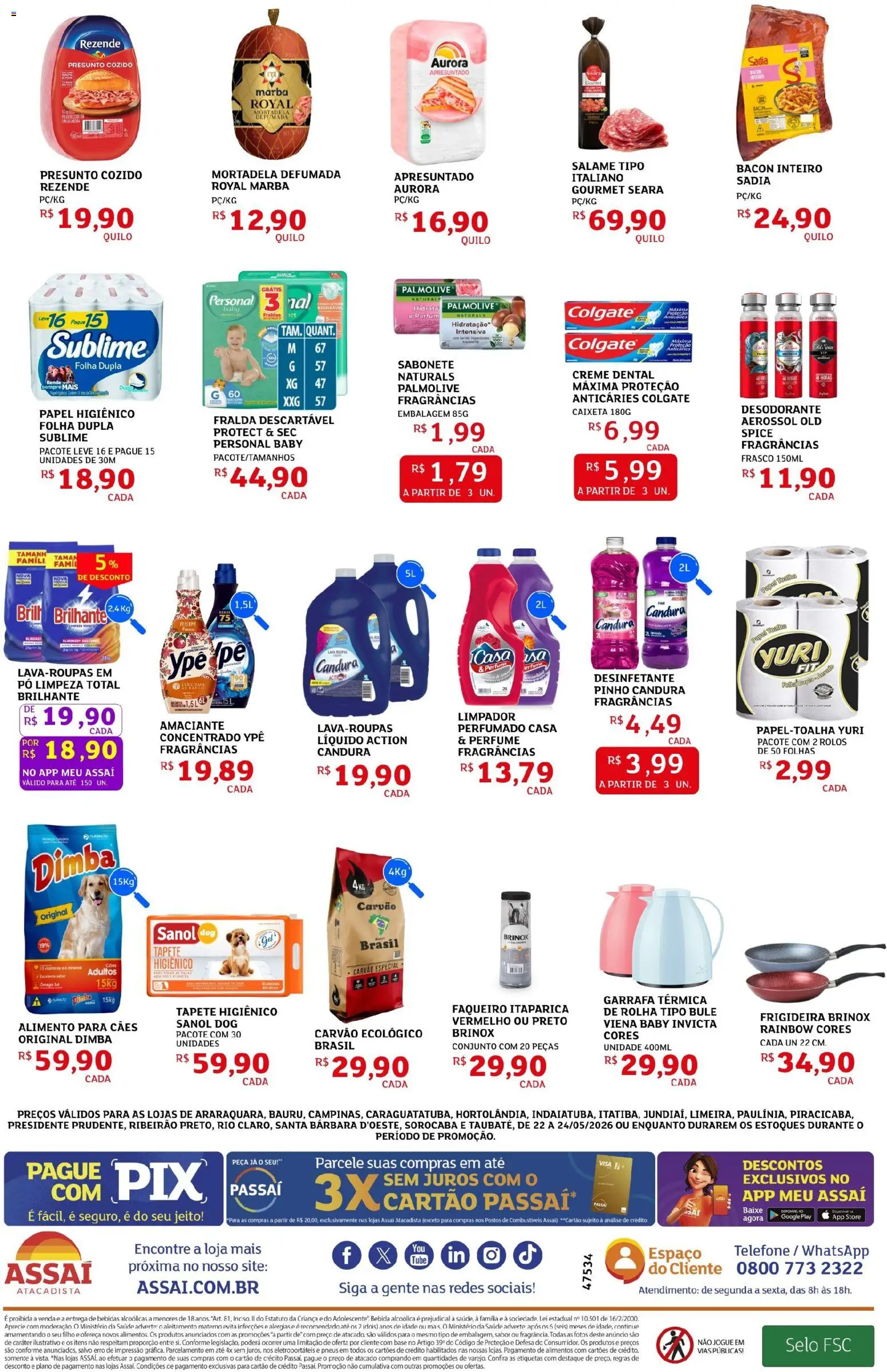 Assaí Atacadista Folheto - válido de 22.05.2026 | Página: 4 | Produtos: Perfume, Salame, Mortadela, Tapete higiênico
