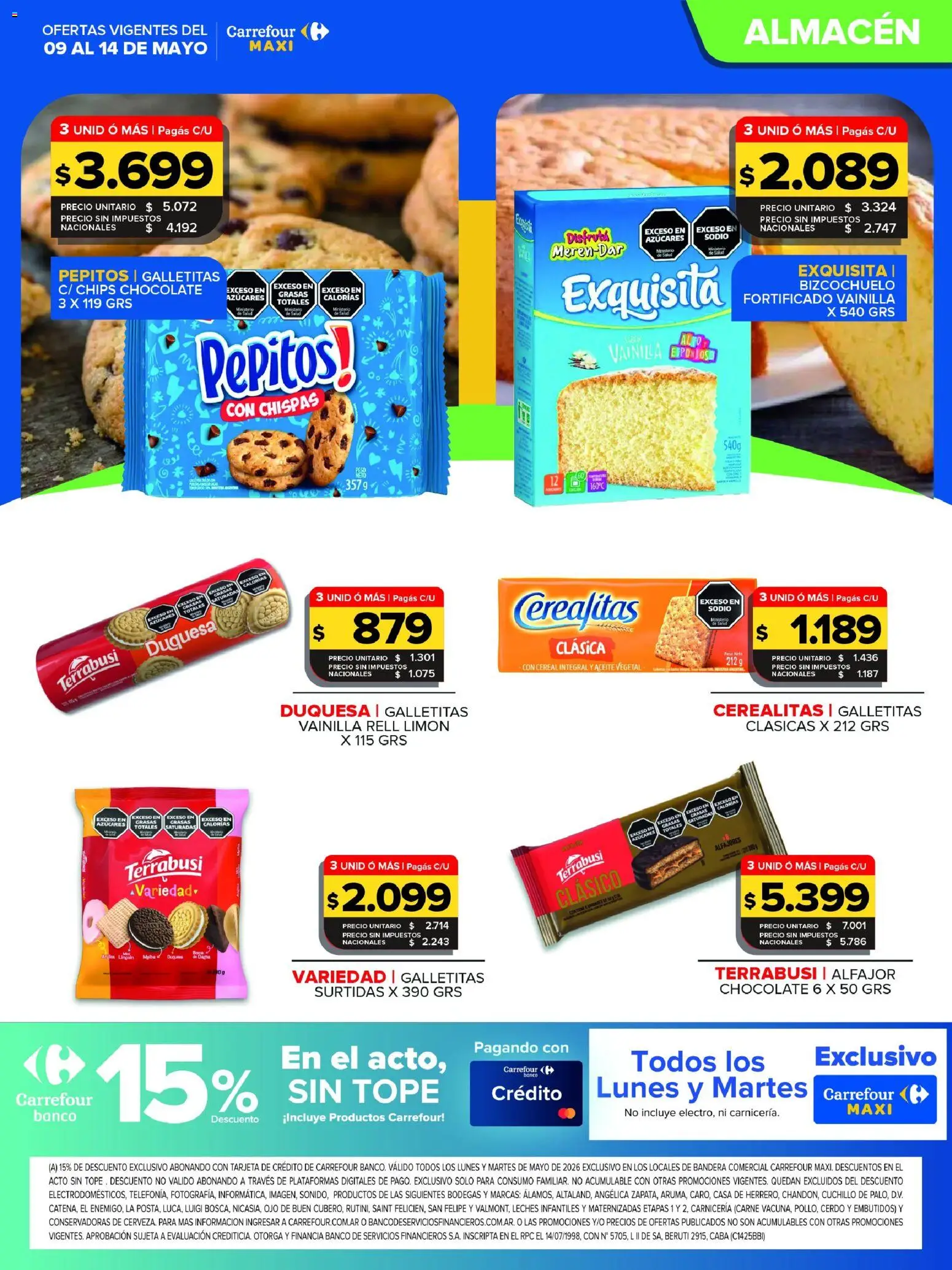 Carrefour Maxi catálogo │ válido desde el 09.05.2026 | Página: 7 | Productos: Cuchillo, Galletitas, Limón, Chocolate
