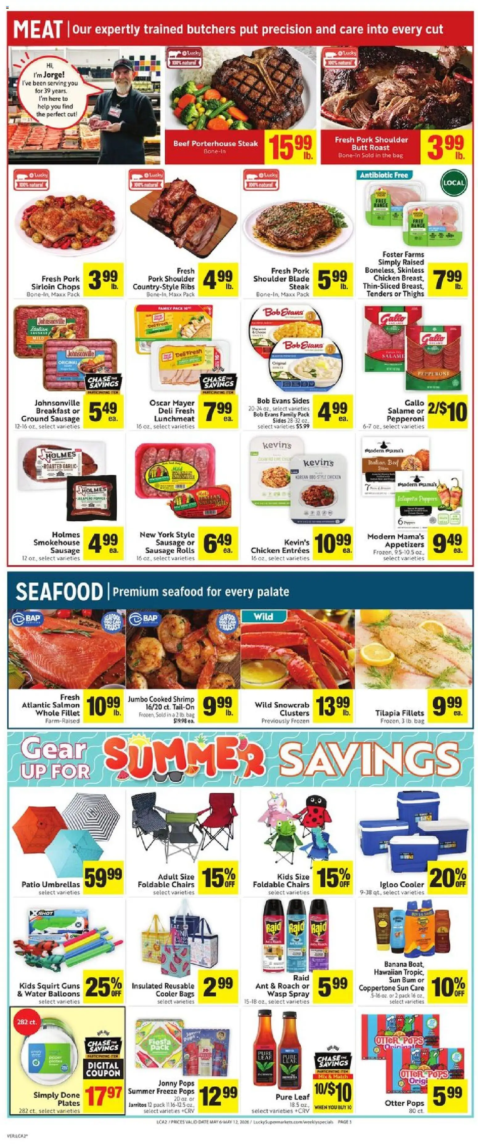 Lucky Supermarkets Weekly - AK - valid from 06.05.2026 | Page: 6 | Products: Beef, Seafood, Garlic, Date