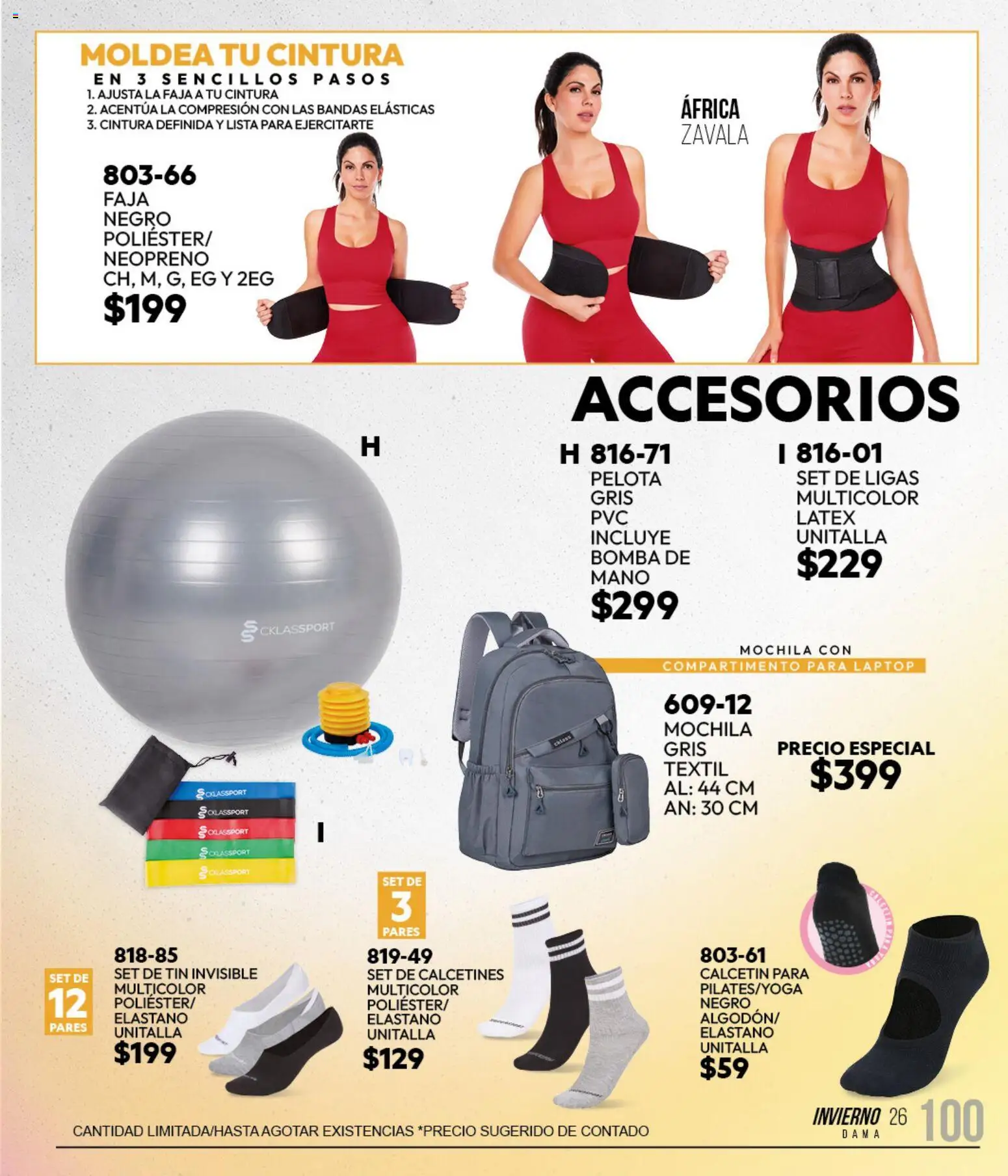 Nuevas ofertas de Cklass válidas en toda la República Mexicana desde el 11/09/2026. ¡Encuentra las mejores ofertas en Cklass catálogo Sportbrands Dama Invierno! | Página: 117 | Productos: Mochila, Calcetines, Faja, Laptop
