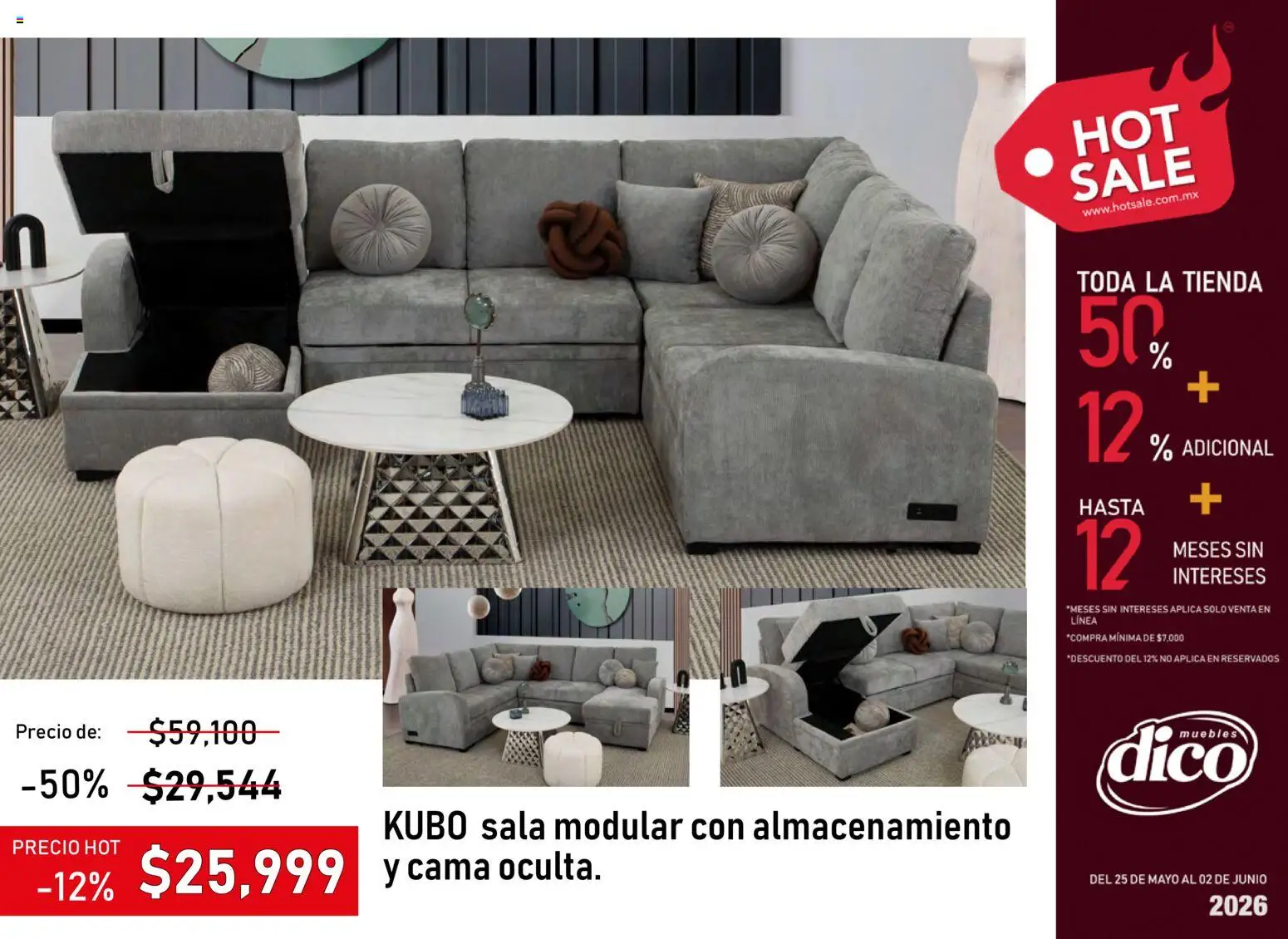 Nuevas ofertas de Muebles Dico válidas en toda la República Mexicana desde el 25.05.2026. ¡Encuentra las mejores ofertas en Muebles Dico - Hot Sale 2026 | Pacifico! | Página: 47
