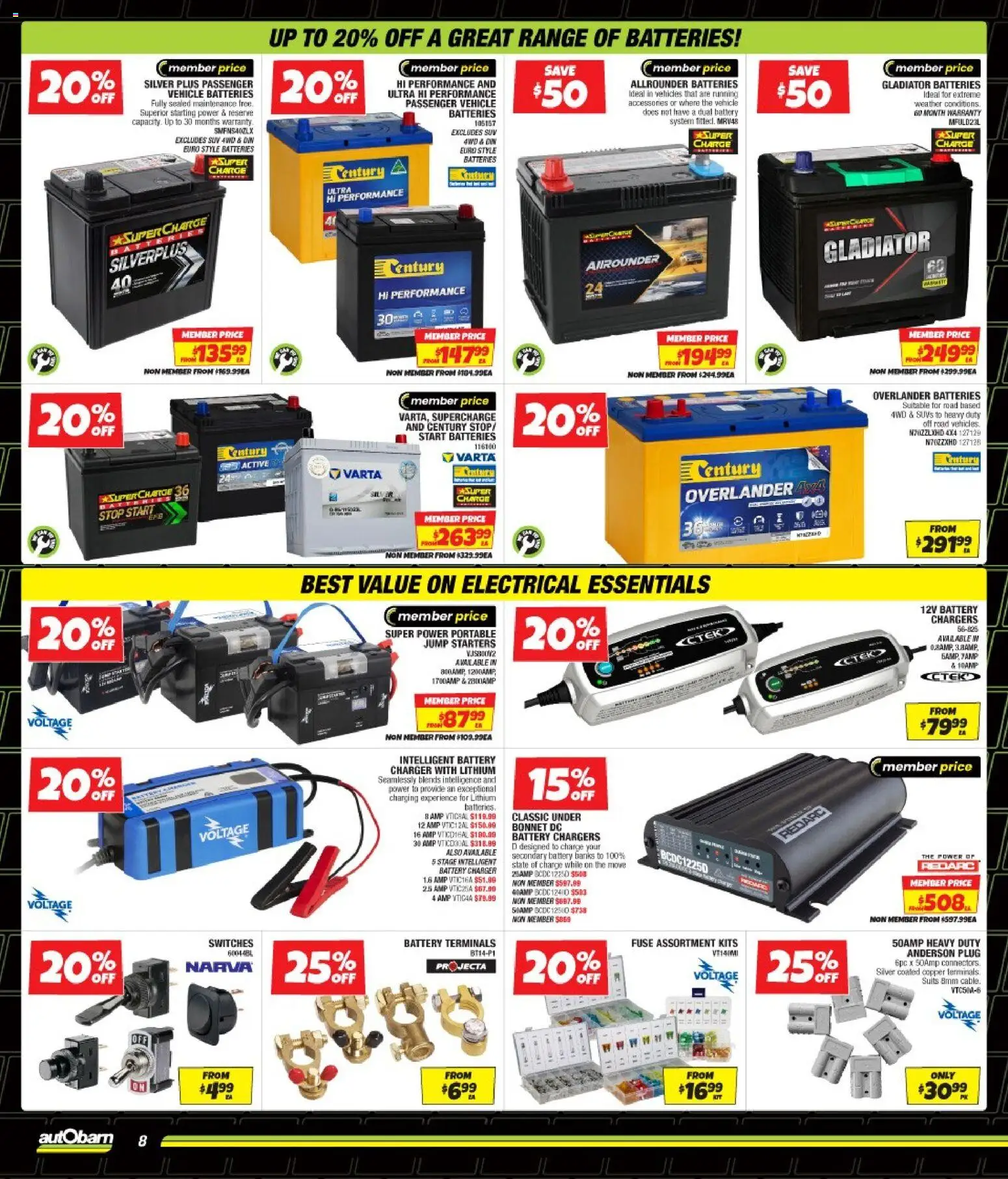 Autobarn catalogue - valid from 01/07/2026 | Page: 8 | Products: Charger, Kits, Batteries, Portable