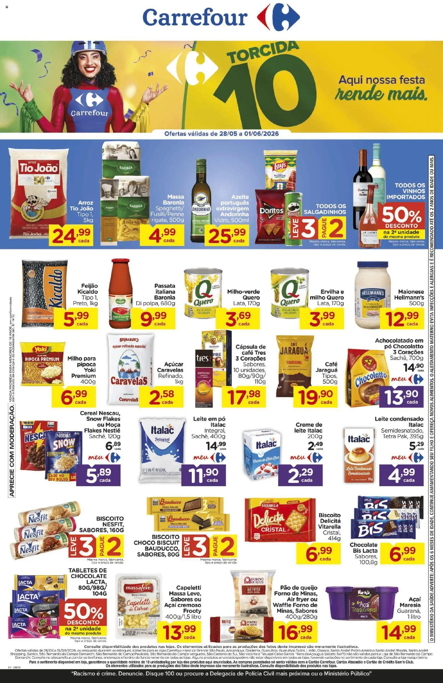 Carrefour Folheto - válido de 28.05.2026 | Página: 1 | Produtos: Cápsula de café, Queijo, Maionese, Açaí