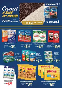 Mateus ofertas Exclusivo Camil - Pré-Visualização do folheto da loja Mateus, válido de 17.06.2026 | Página: 1 | Produtos: Açúcar demerara, Leite, Café, Soja
