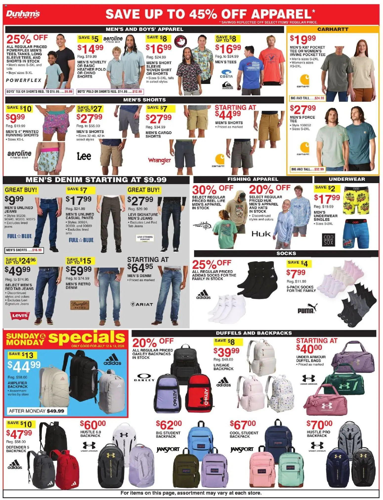 Dunham's Sports Weekly Ad - valid from 07/11/2026 | Page: 7 | Products: Shirt, Pants, Shorts, Socks