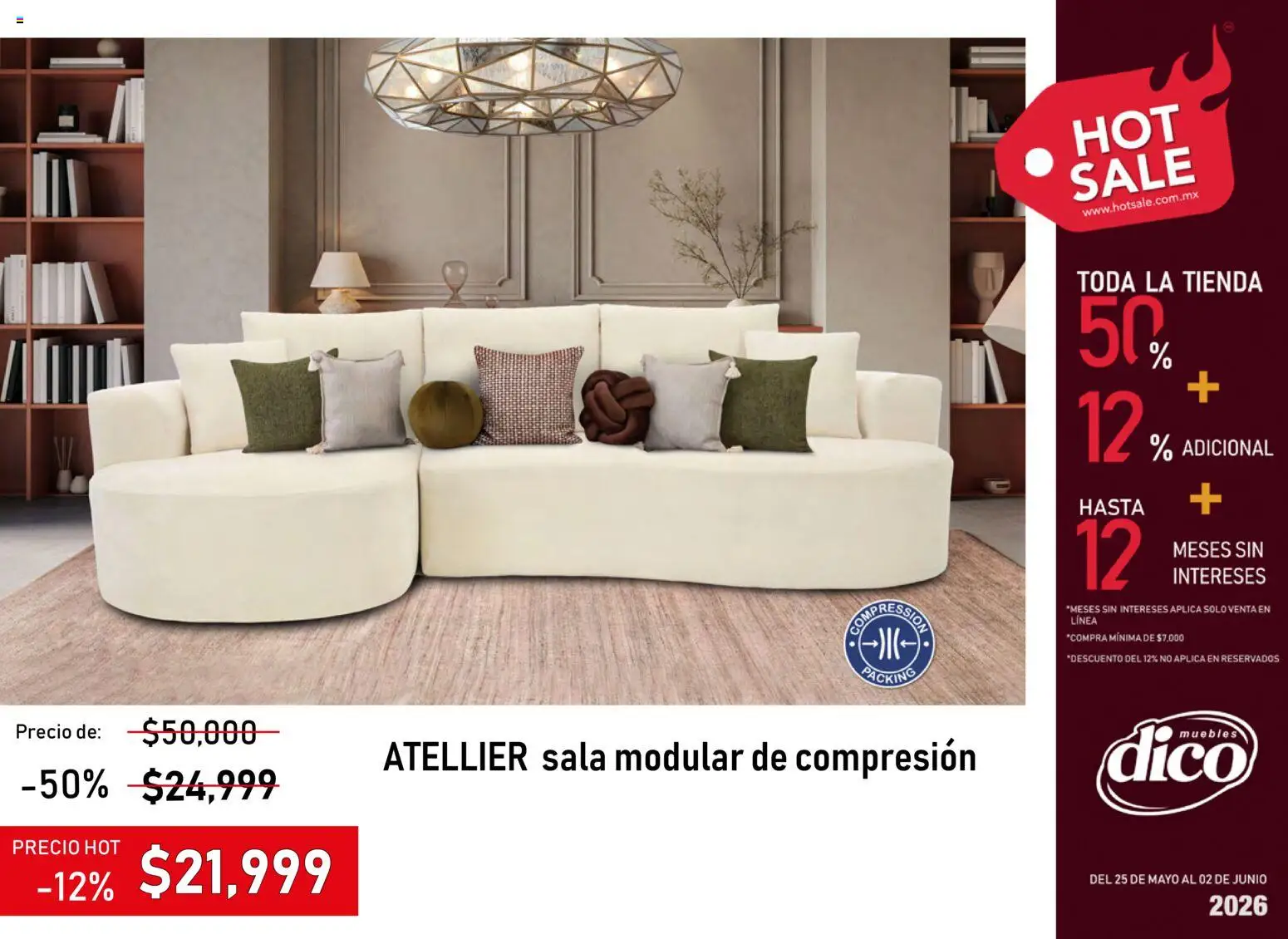 Nuevas ofertas de Muebles Dico válidas en toda la República Mexicana desde el 25.05.2026. ¡Encuentra las mejores ofertas en Muebles Dico - Hot Sale 2026 | Pacifico! | Página: 52