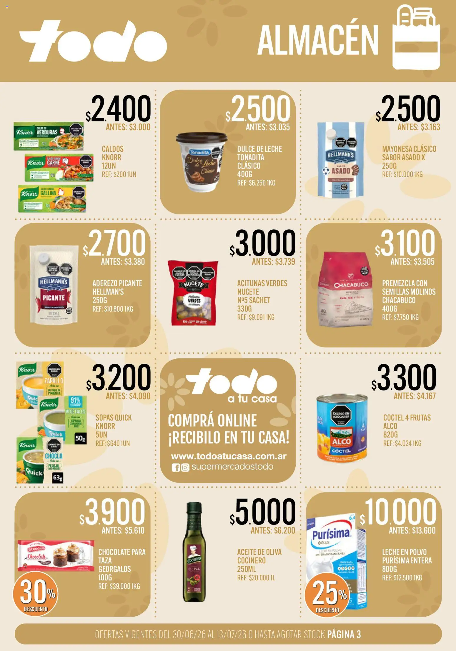 Supermercados TODO Ofertas │ válido desde el 30/06/2026 | Página: 3 | Productos: Choclo, Leche en polvo, Mayonesa, Taza