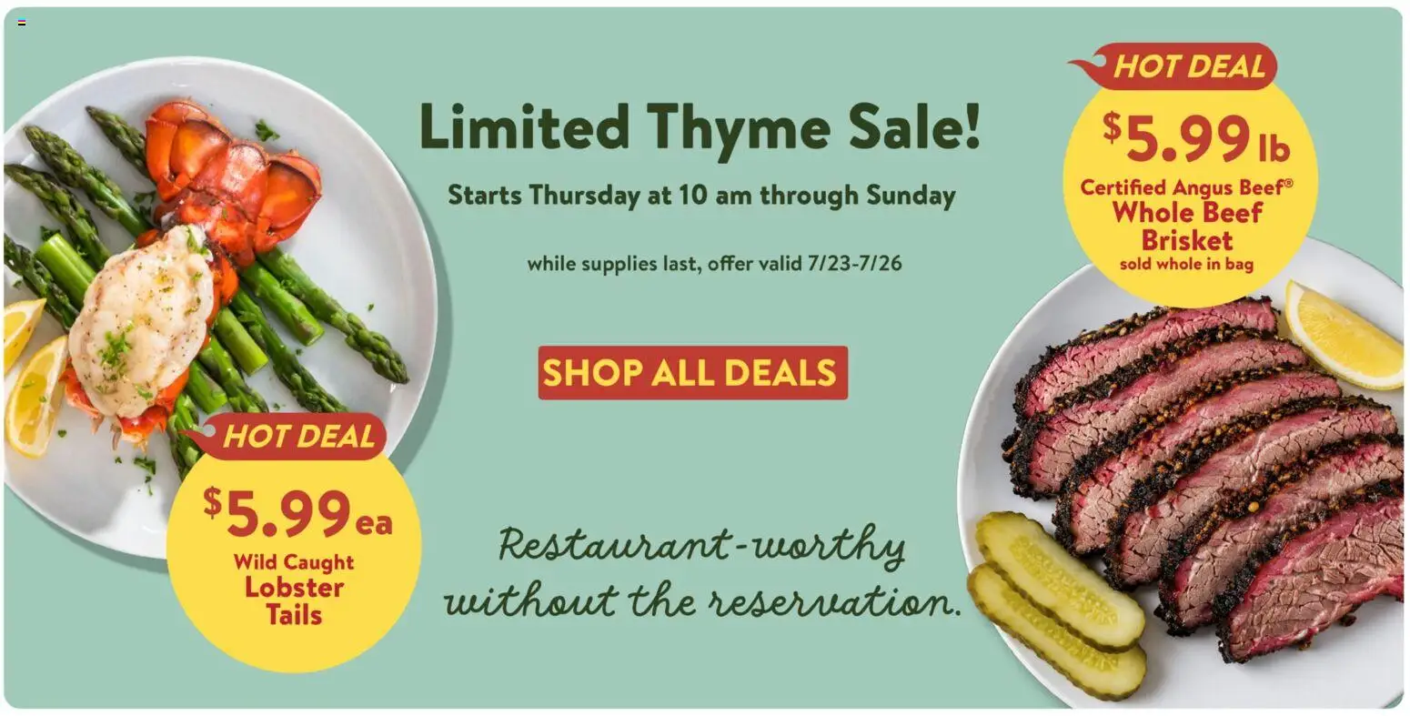 Fresh Thyme Weekly Ad - valid from 07/22/2026 | Page: 1 | Products: Beef, Bag