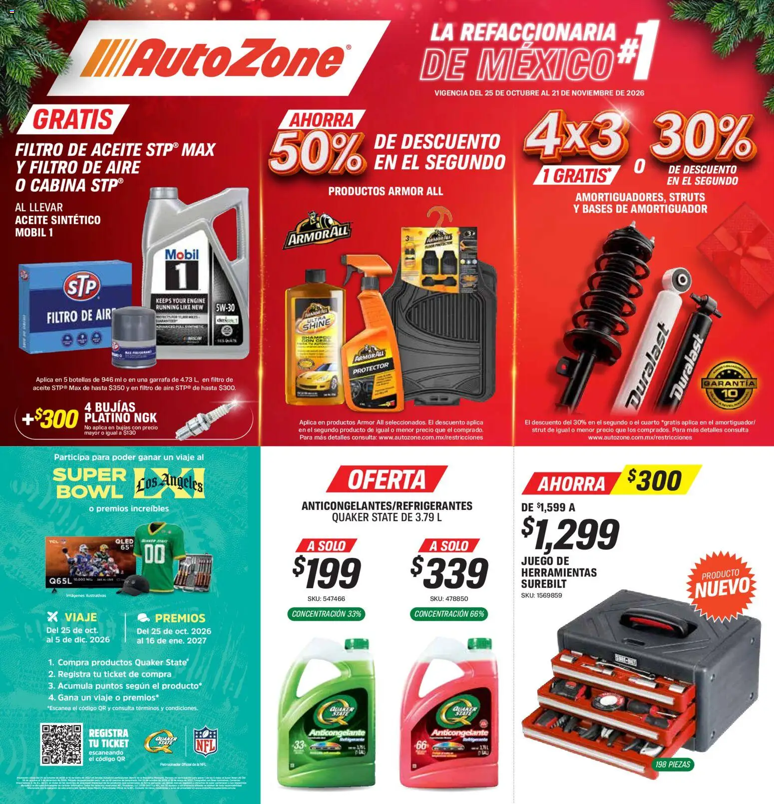 Folleto AutoZone - Página 1 - Ofertas válidas hasta el 21 de noviembre de 2026