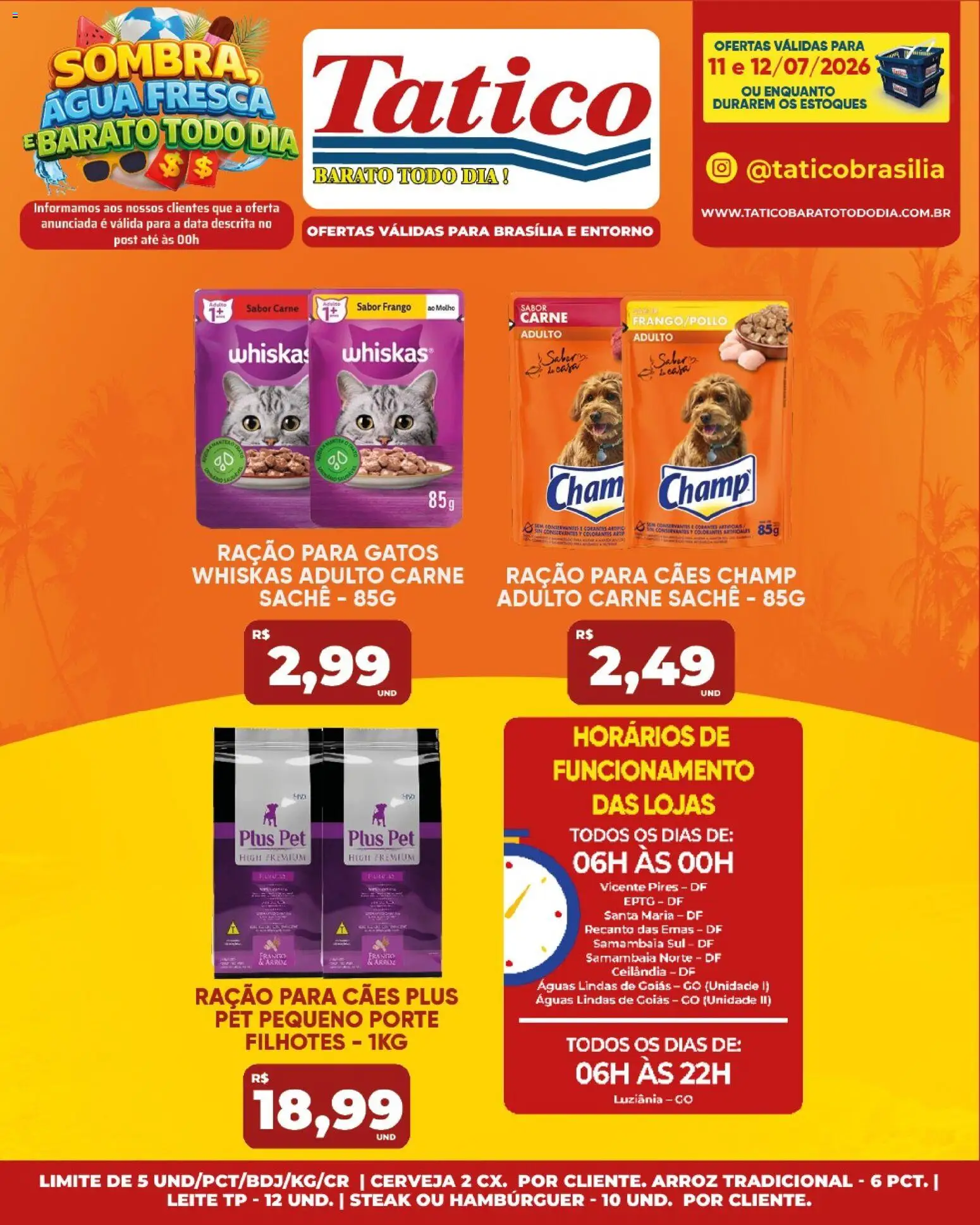 Tatico Folheto - válido de 11/07/2026 | Página: 7 | Produtos: Leite, Cerveja, Arroz, Frango