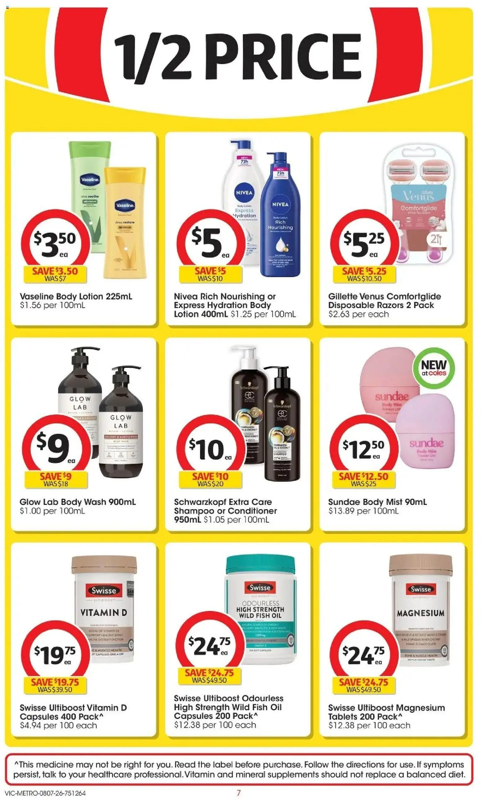 Coles catalogue - valid from 07/07/2026 | Page: 7 | Products: Fish, Razors, Tablets, Vitamin