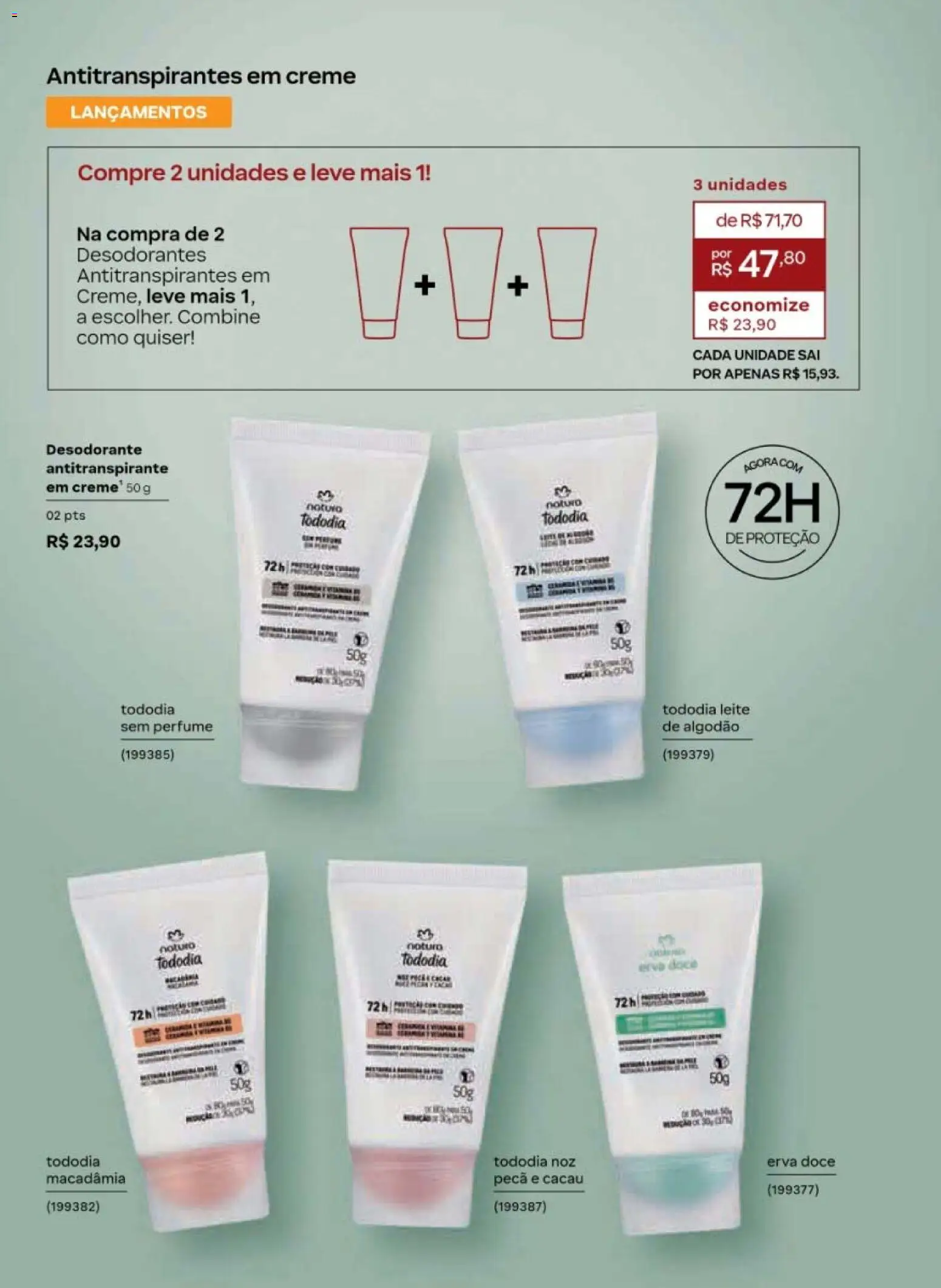 Natura Folheto - válido de 19/07/2026 | Página: 129 | Produtos: Macadâmia, Leite, Creme, Algodão