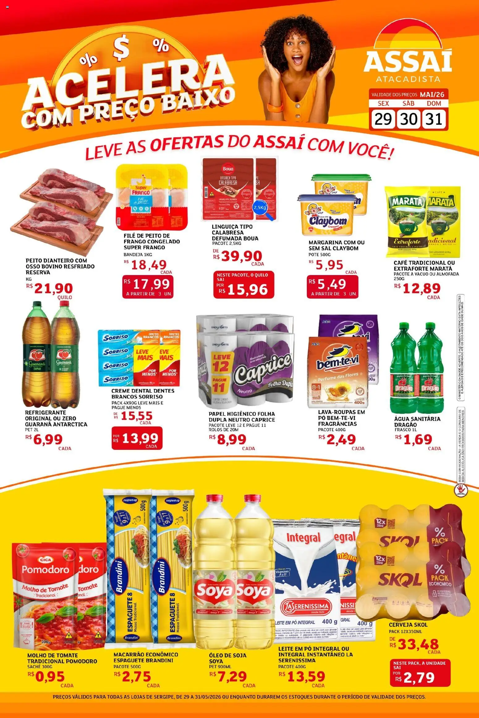 Assaí Atacadista Folheto - válido de 29.05.2026 | Página: 1 | Produtos: Molho de tomate, Almofada, Massa, Creme dental