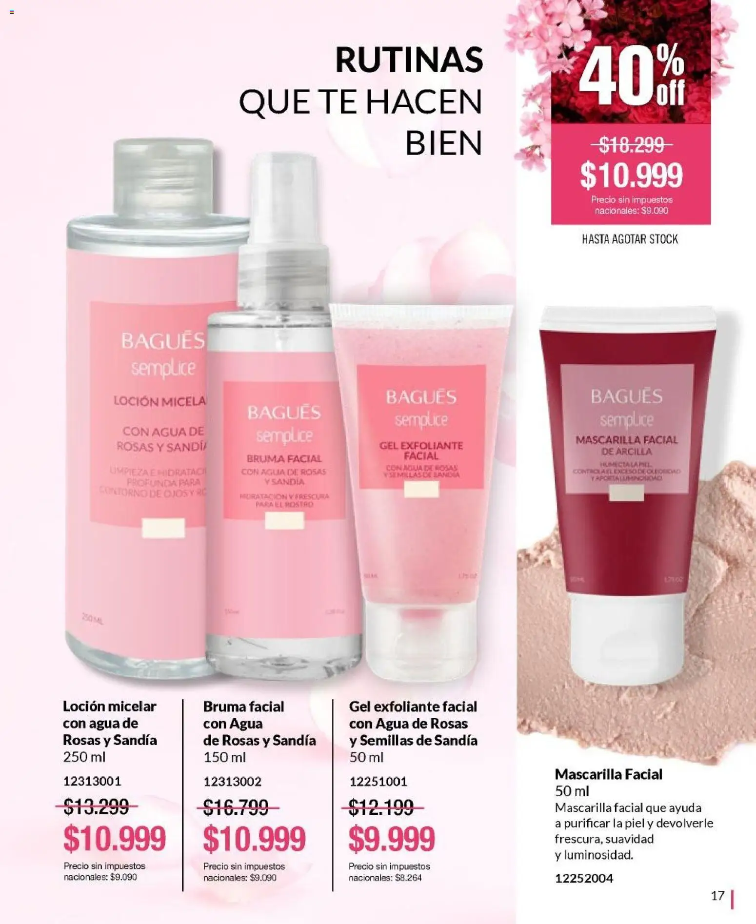 Bagués catálogo │ válido desde el 21/09/2026 | Página: 17 | Productos: Mascarilla, Exfoliante, Contorno, Té