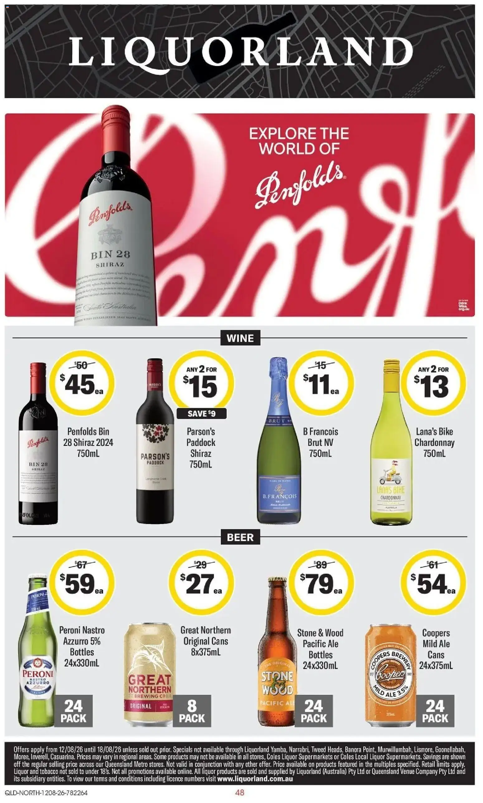 Coles catalogue - valid from 12/08/2026 | Page: 48 | Products: Sparkling wine, Wine, Beer, Wood