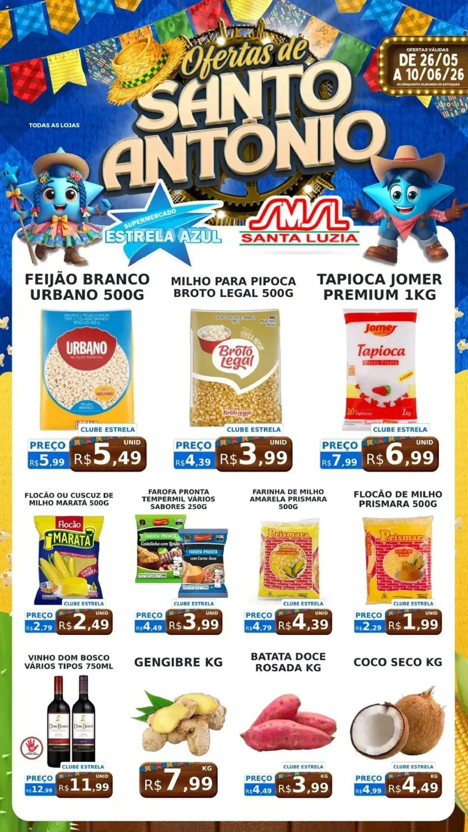 Estrela Azul Folheto - válido de 26.05.2026 | Página: 2 | Produtos: Carne, Batata, Farofa, Pipoca