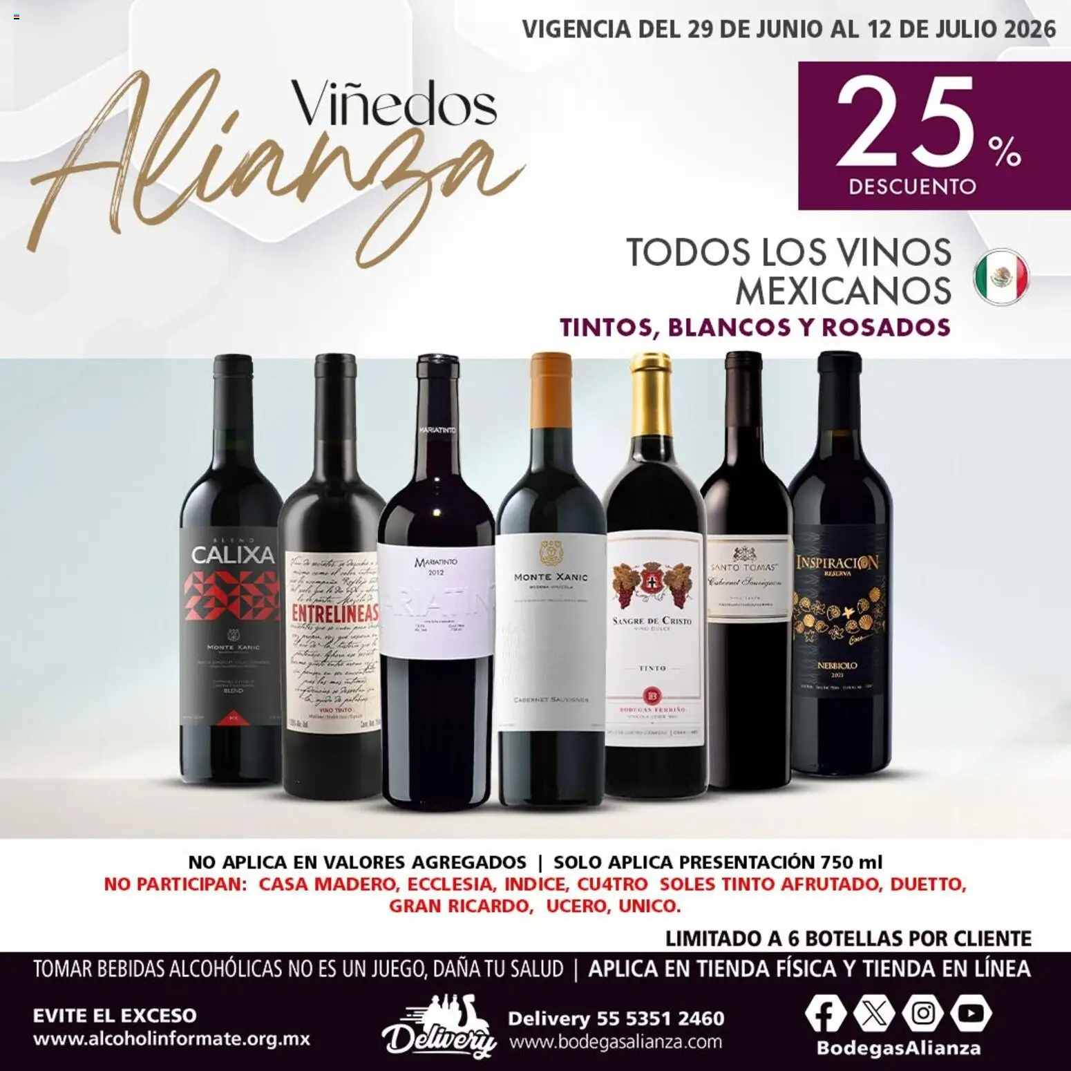 Nuevas ofertas de Bodegas Alianza válidas en toda la República Mexicana desde el 29/06/2026. ¡Encuentra las mejores ofertas en Bodegas Alianza catálogo Viñedos Alianza! | Página: 4 | Productos: Vino