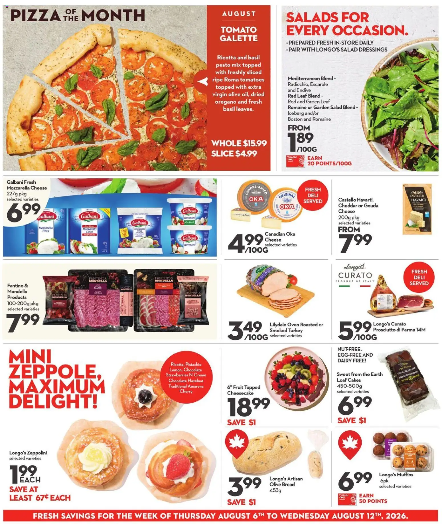 Longo's flyer valid from Aug 6, 2026 | Page: 6 | Products: Strawberries, Oven, Chocolate, Tomatoes
