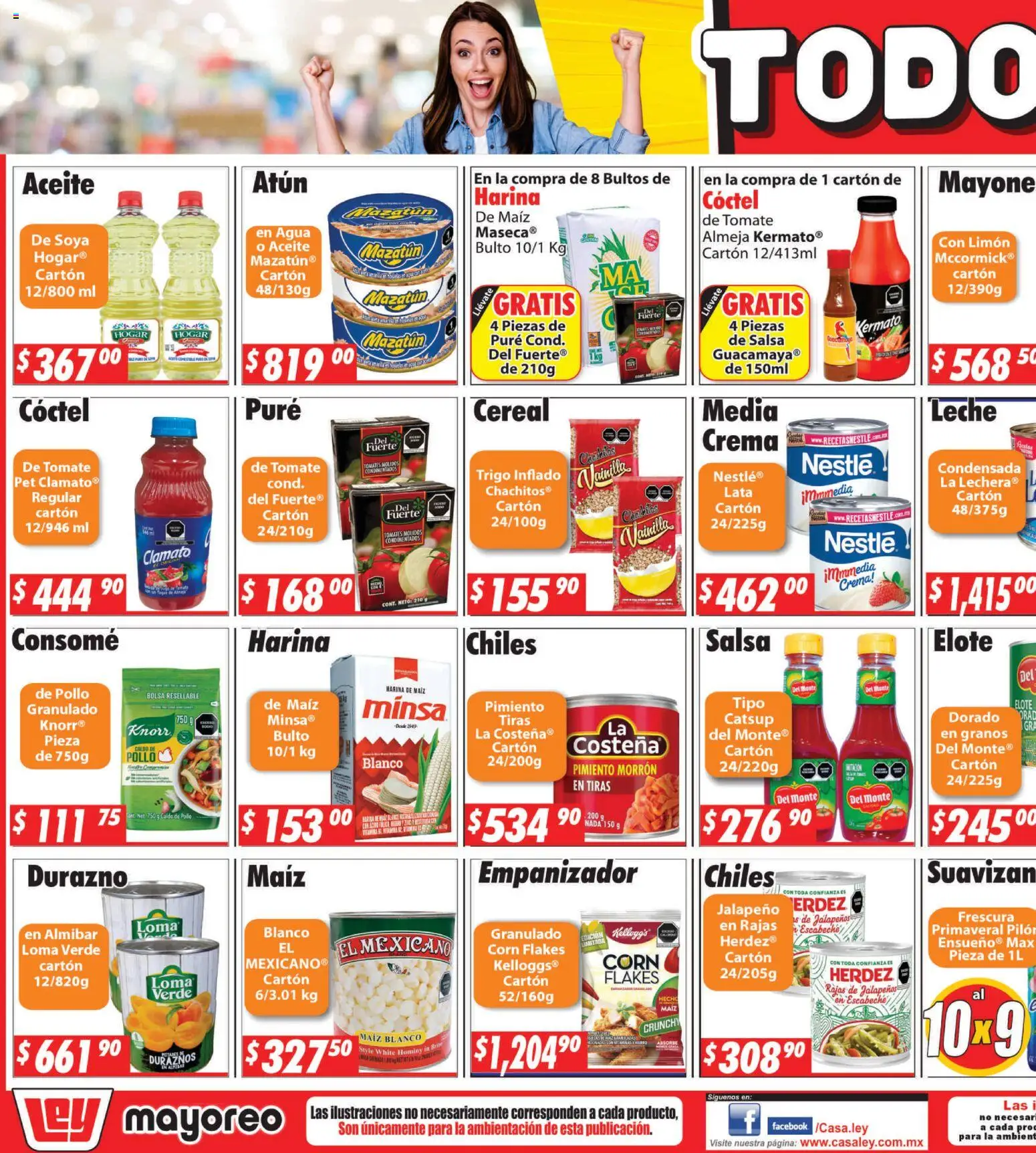 Nuevas ofertas de Casa Ley válidas en toda la República Mexicana desde el 18.05.2026. ¡Encuentra las mejores ofertas en Casa Ley folleto Durango! | Página: 5 | Productos: Crema, Leche, Aceite, Pimiento