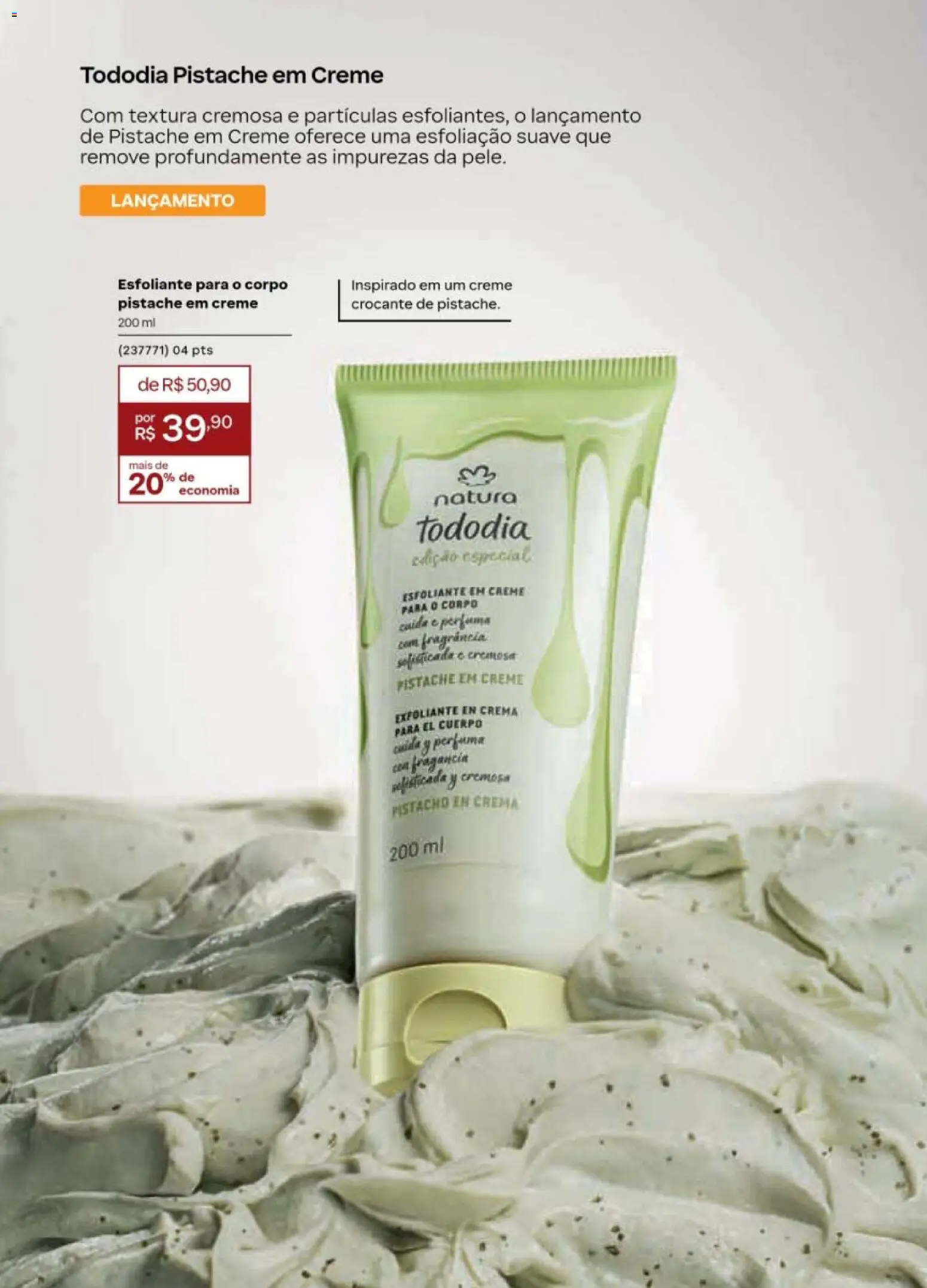 Natura Folheto - válido de 19/07/2026 | Página: 106 | Produtos: Pistache, Fragrância, Creme