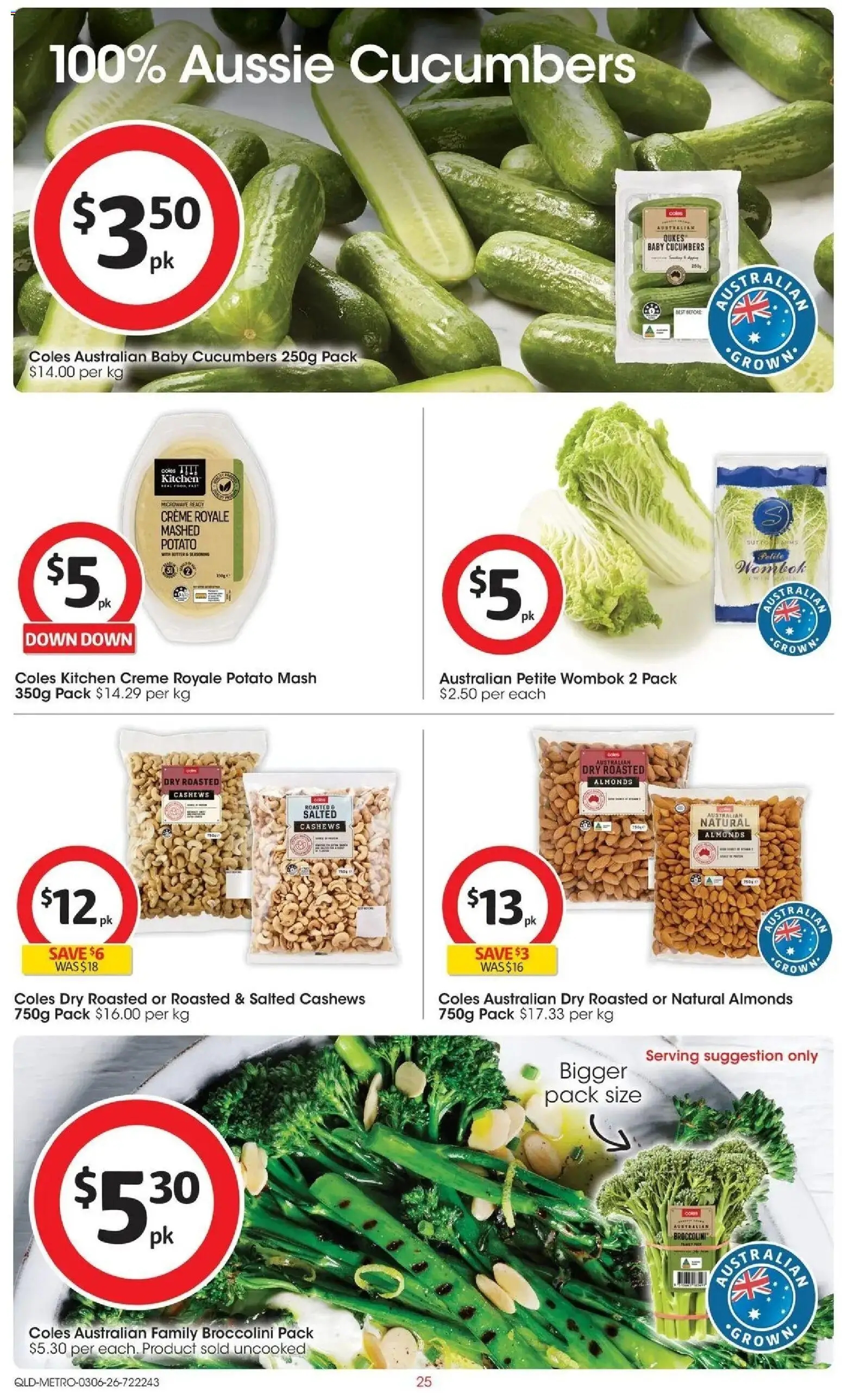 Coles catalogue - valid from 02.06.2026 | Page: 25 | Products: Almonds, Butter, Cucumbers, Microwave