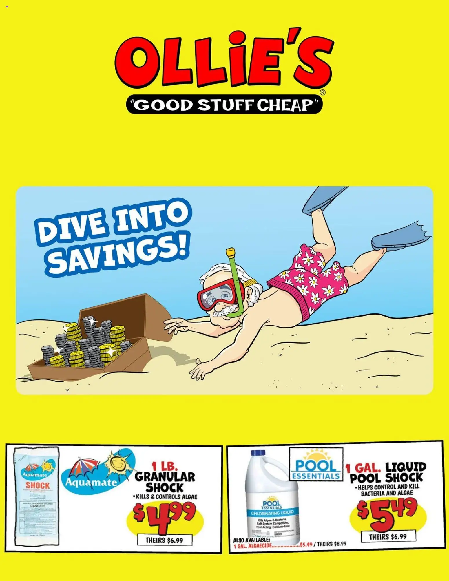 Ollie's Weekly Ad - valid from 05.05.2026 | Page: 1 | Products: Salt, Shock
