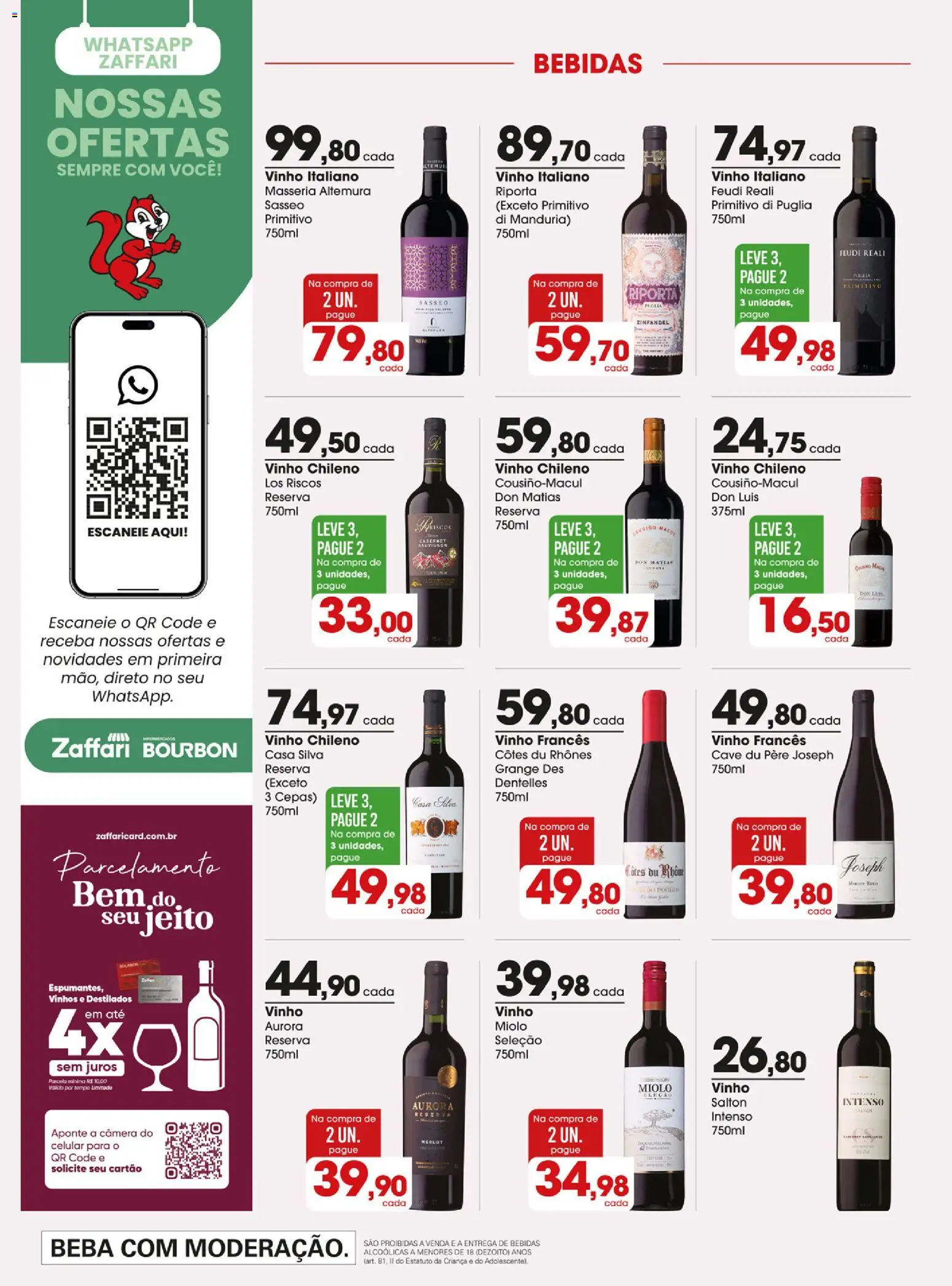 Zaffari Folheto - válido de 14/07/2026 | Página: 16 | Produtos: Celular, Vinho, Bourbon, Câmera