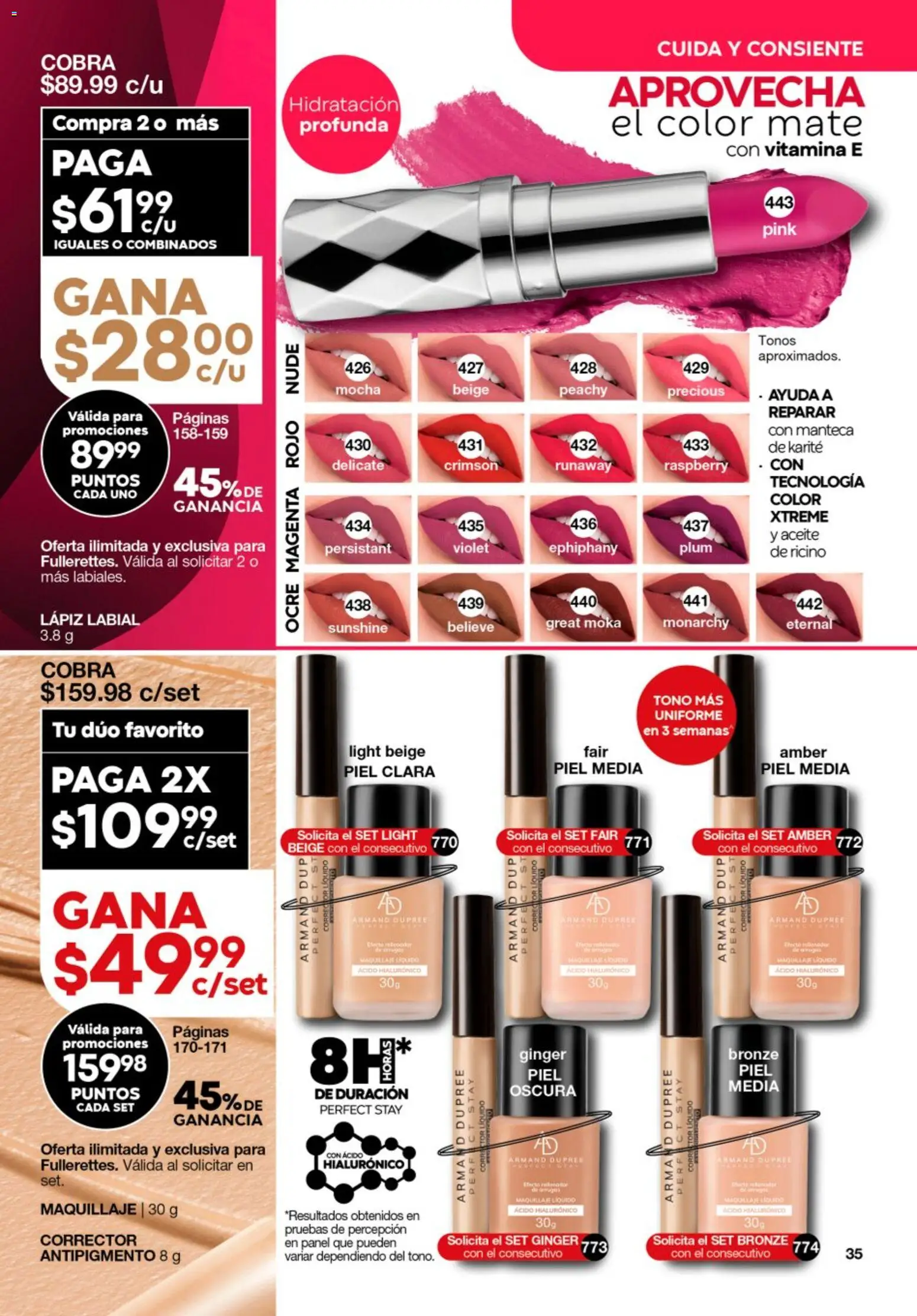 Nuevas ofertas de Fuller válidas en toda la República Mexicana desde el 08/07/2026. ¡Encuentra las mejores ofertas en Fuller Gana Más 7 2026! | Página: 35 | Productos: Aceite, Mate, Maquillaje, Lápiz labial